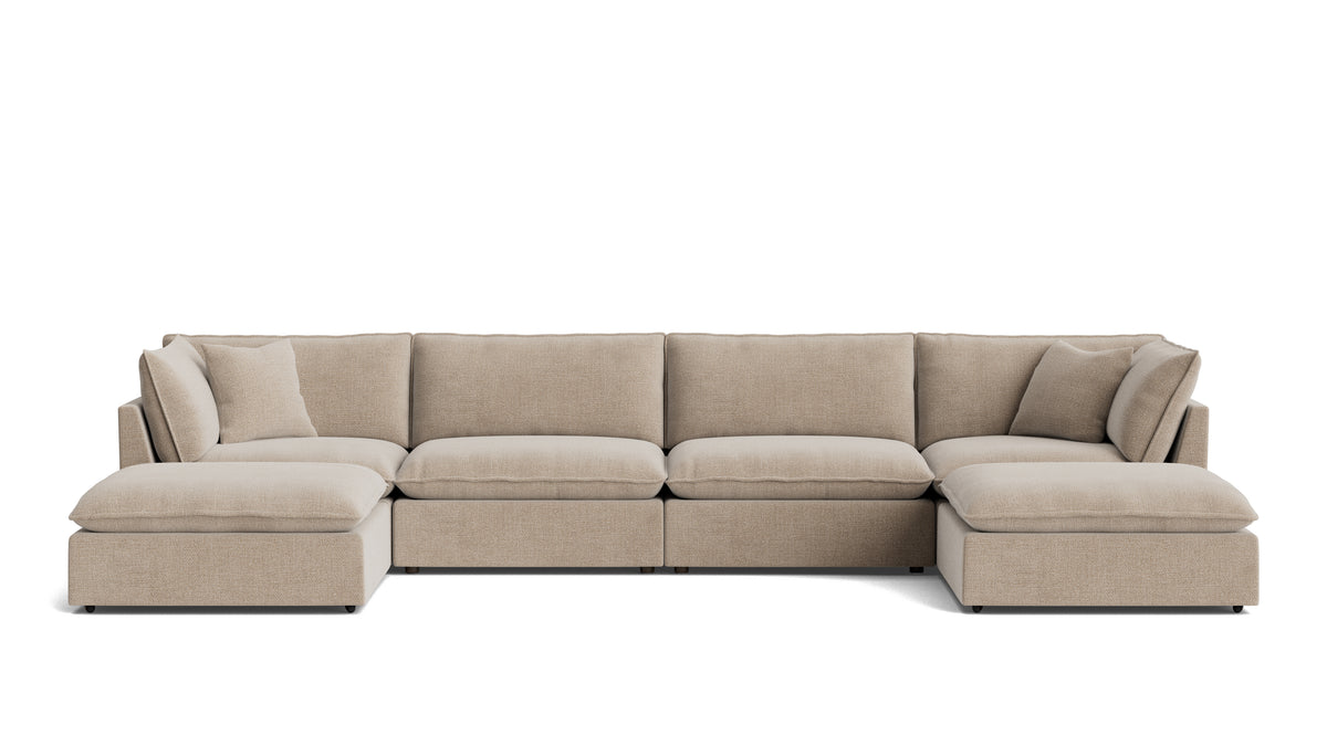 Chill Time 6-Piece Modular U-Shaped Sectional, Champagne