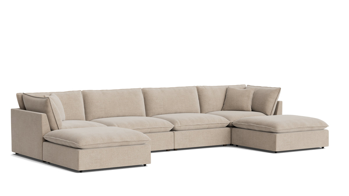 Chill Time 6-Piece Modular U-Shaped Sectional, Champagne