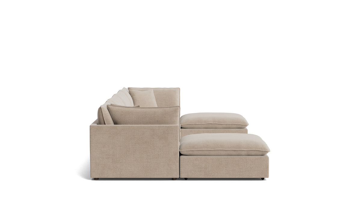 Chill Time 6-Piece Modular U-Shaped Sectional, Champagne — alternate view