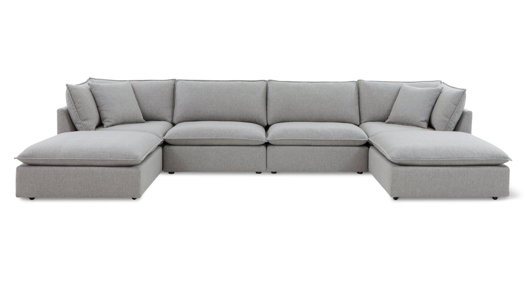 Chill Time 6-Piece Modular U-Shaped Sectional, Heather - Image 1