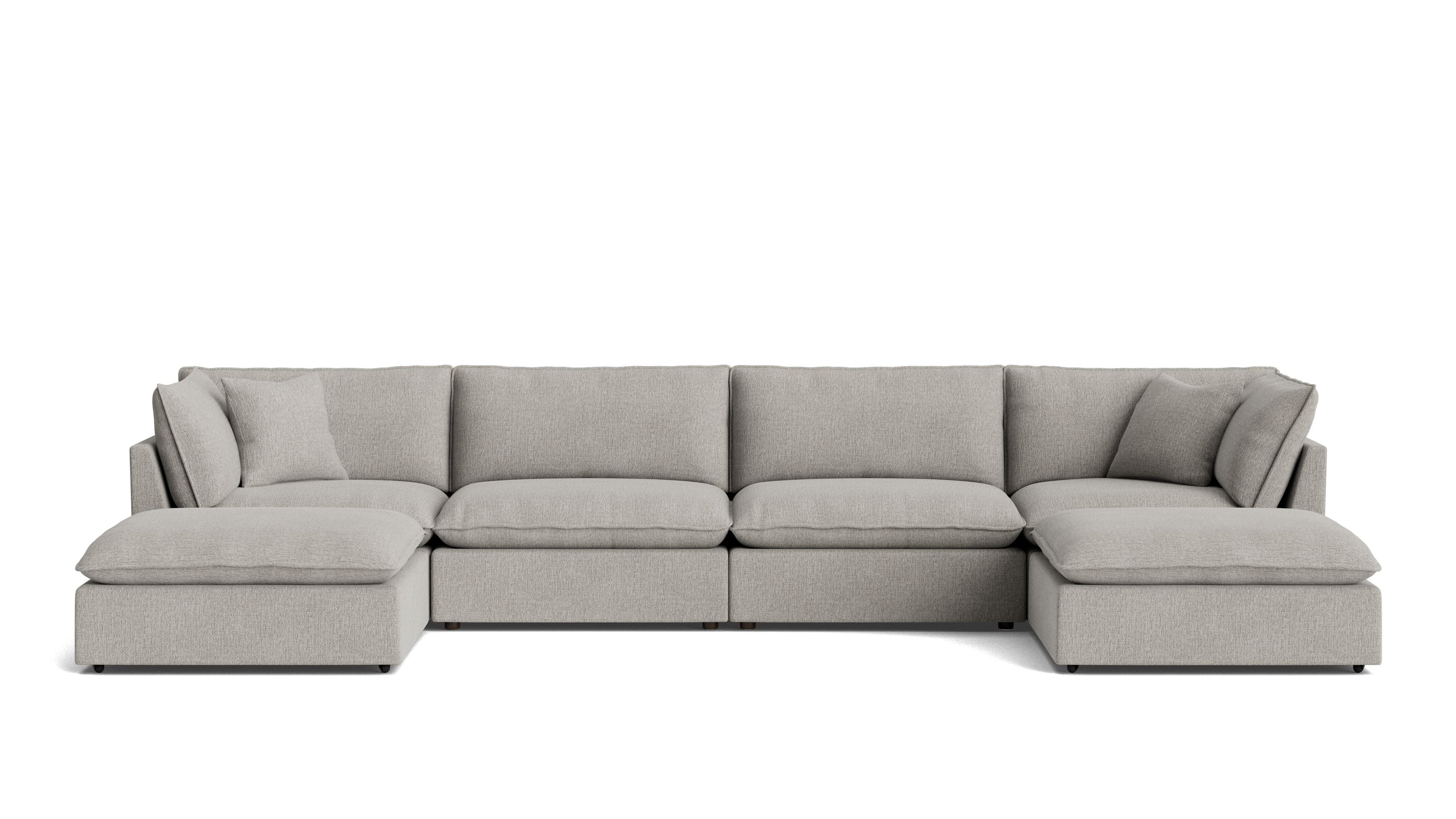 Chill Time 6-Piece Modular U-Shaped Sectional, Heather