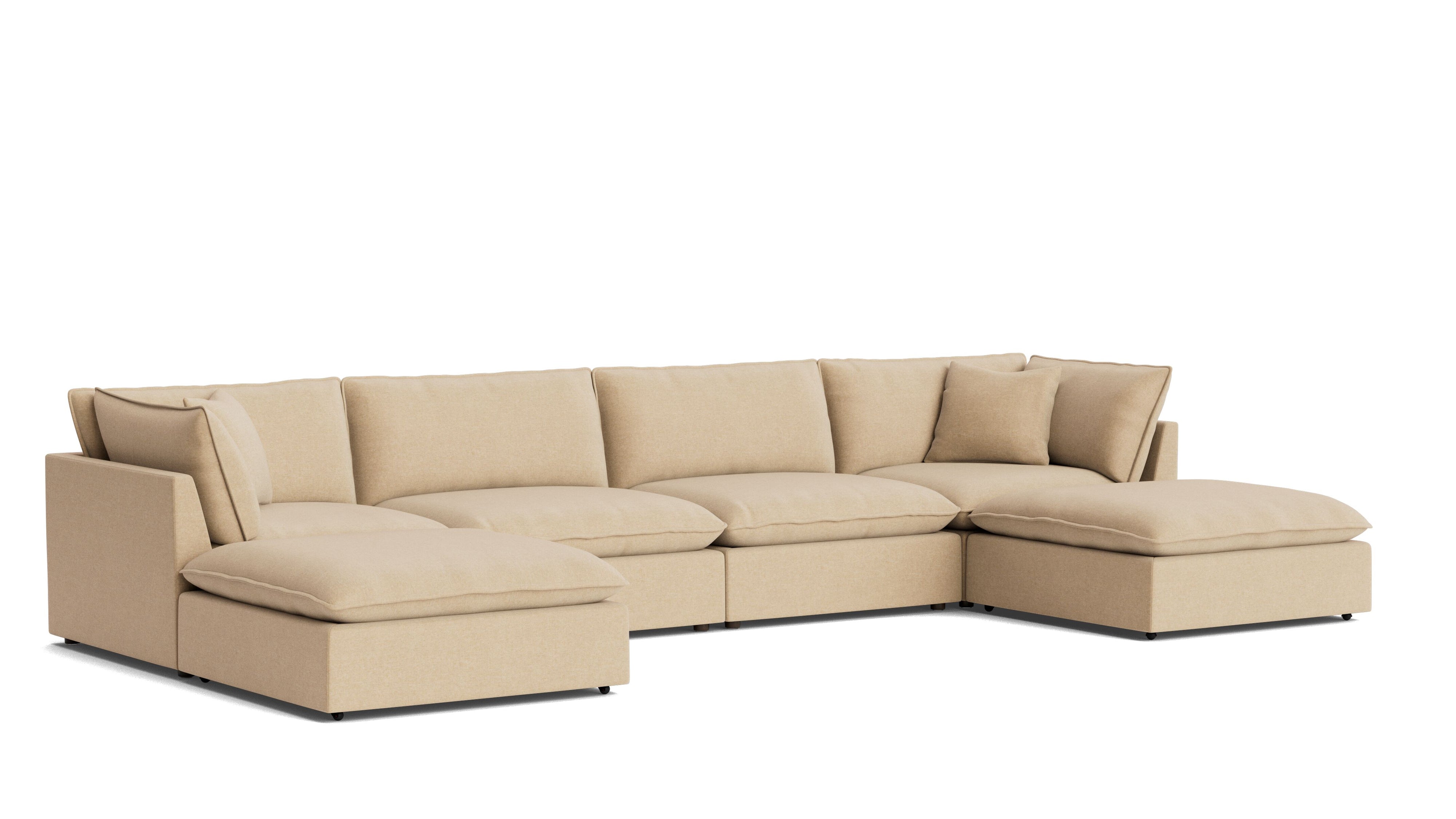 Chill Time 6-Piece Modular U-Shaped Sectional, Hazelnut
