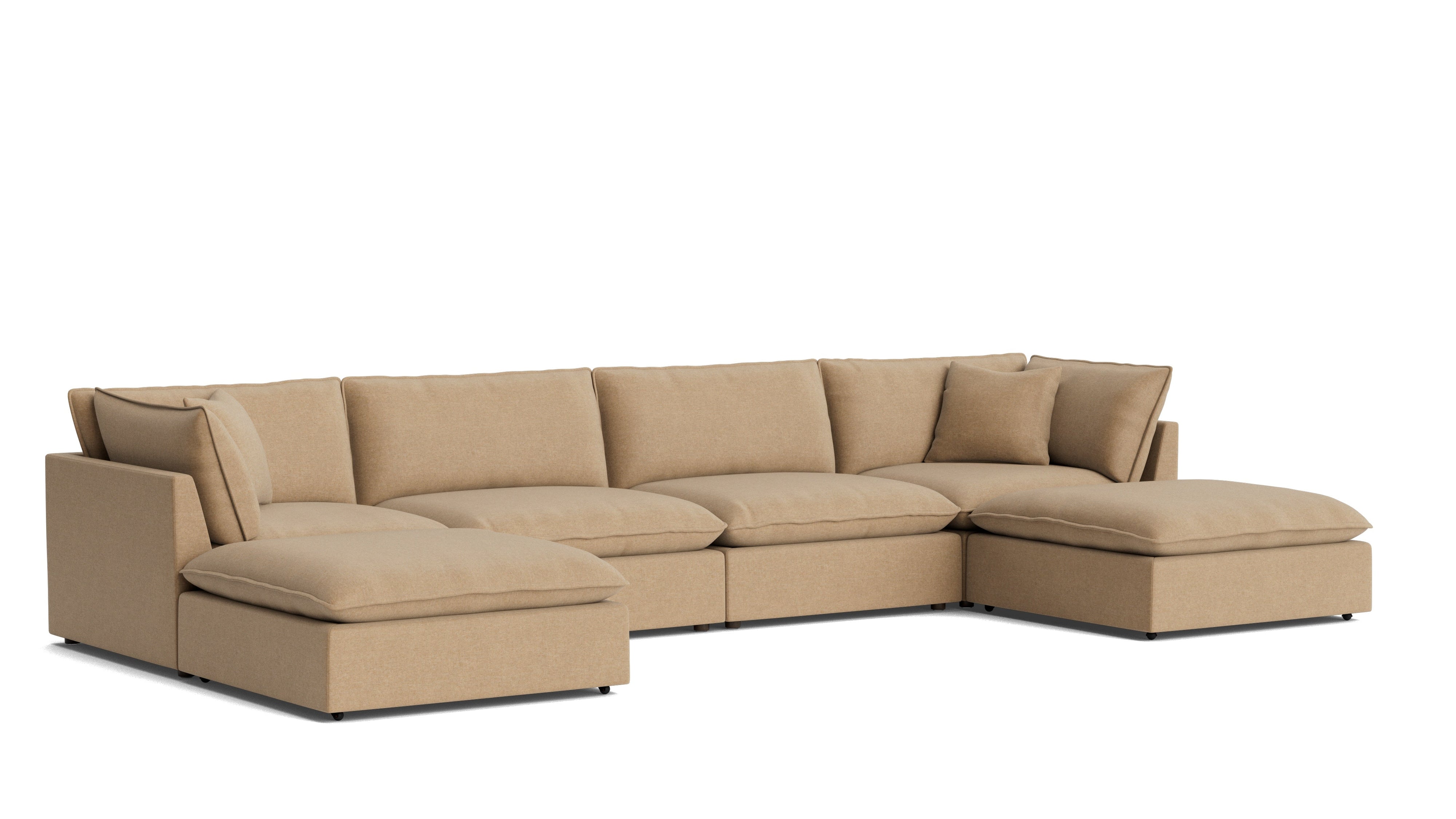 Chill Time 6-Piece Modular U-Shaped Sectional, Hazelnut