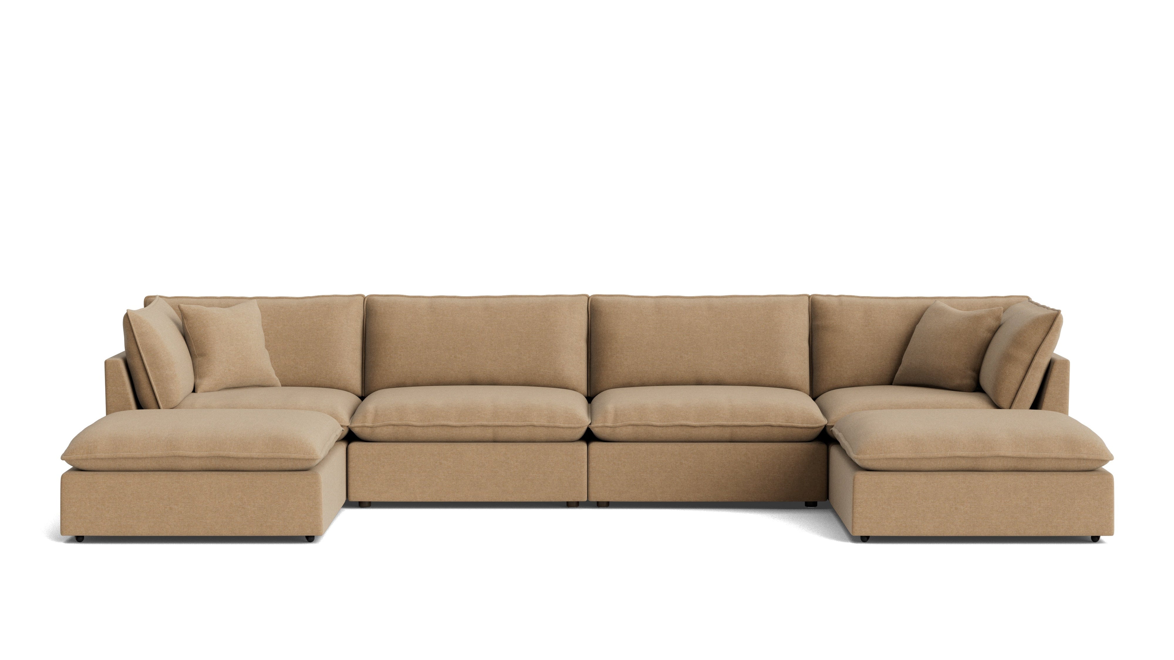 Chill Time 6-Piece Modular U-Shaped Sectional, Hazelnut