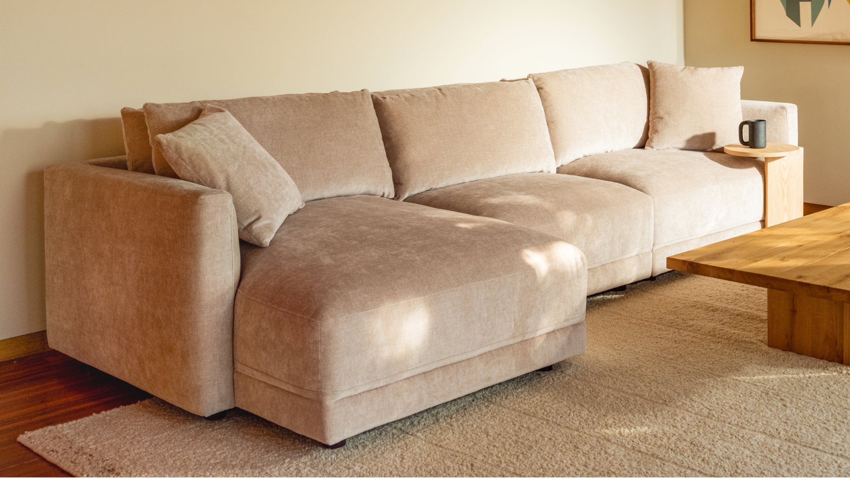 Soft Spot 3-Piece Modular Sectional Left, Cashew
