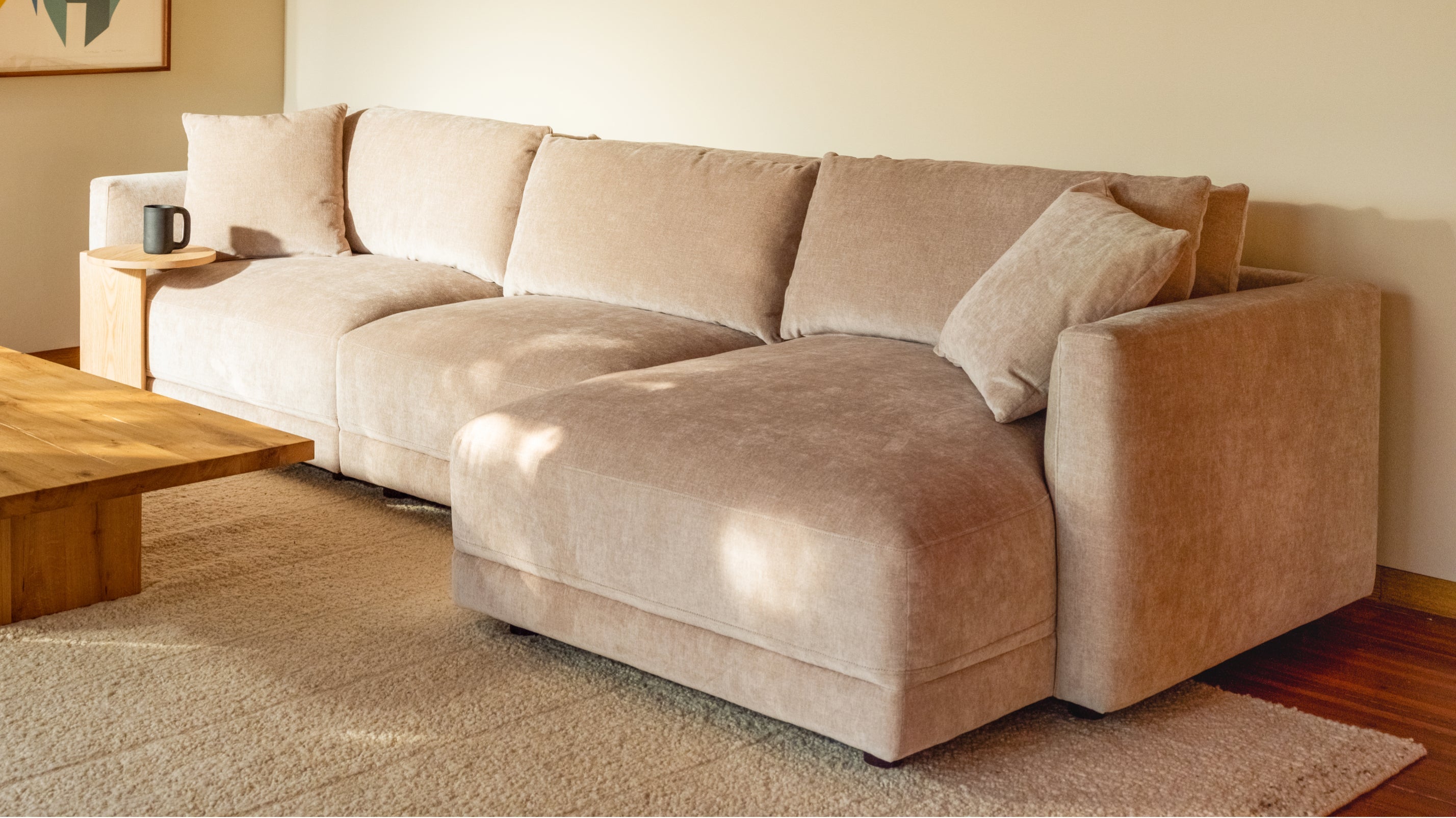 Soft Spot 3-Piece Modular Sectional Right, Cashew