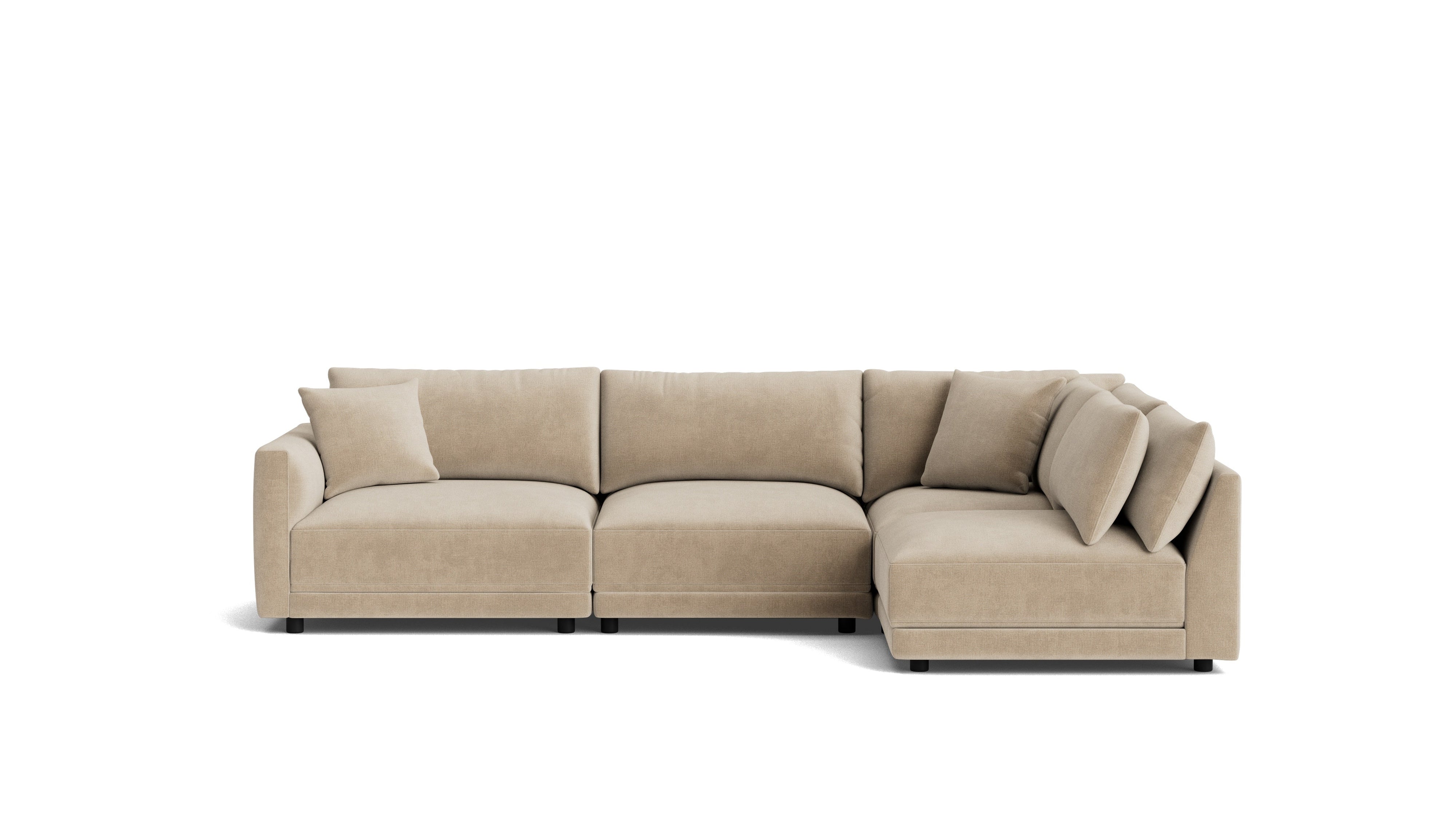 Soft Spot 4-Piece Modular Sectional Right, Cashew