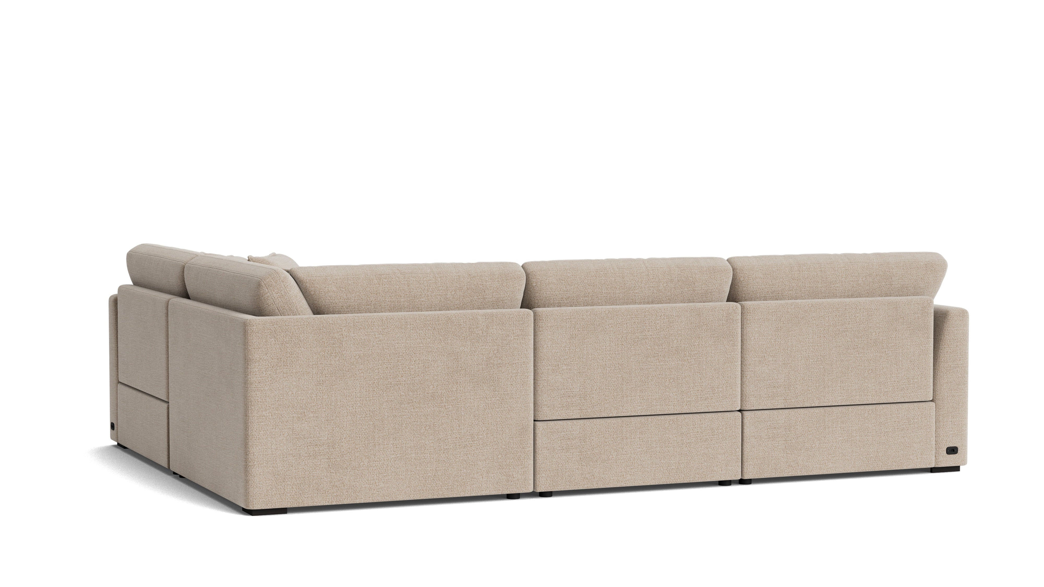 Lift Off Power Recliner 4-Piece Modular Sectional, Champagne
