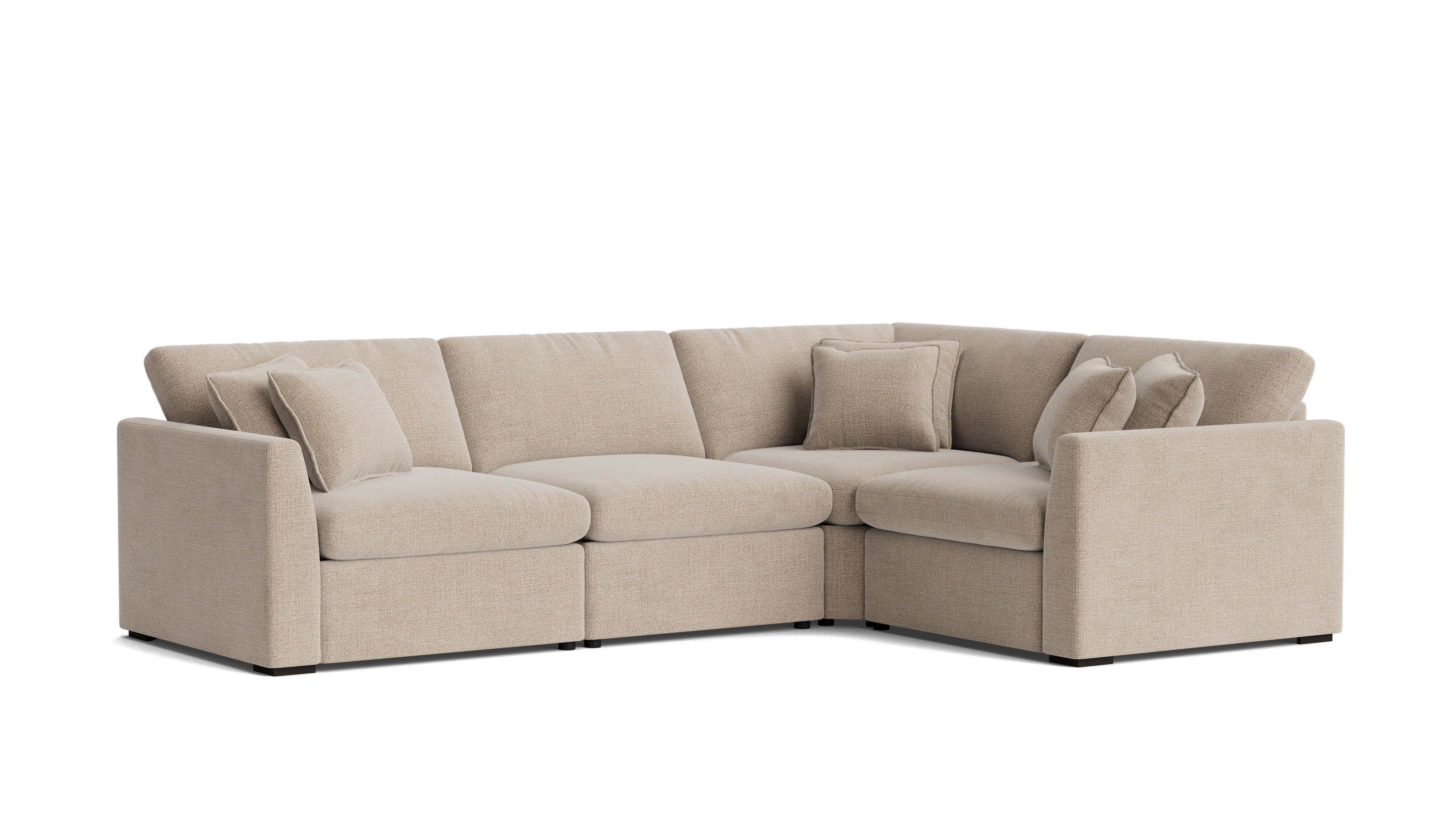 Lift Off Power Recliner 4-Piece Modular Sectional, Champagne
