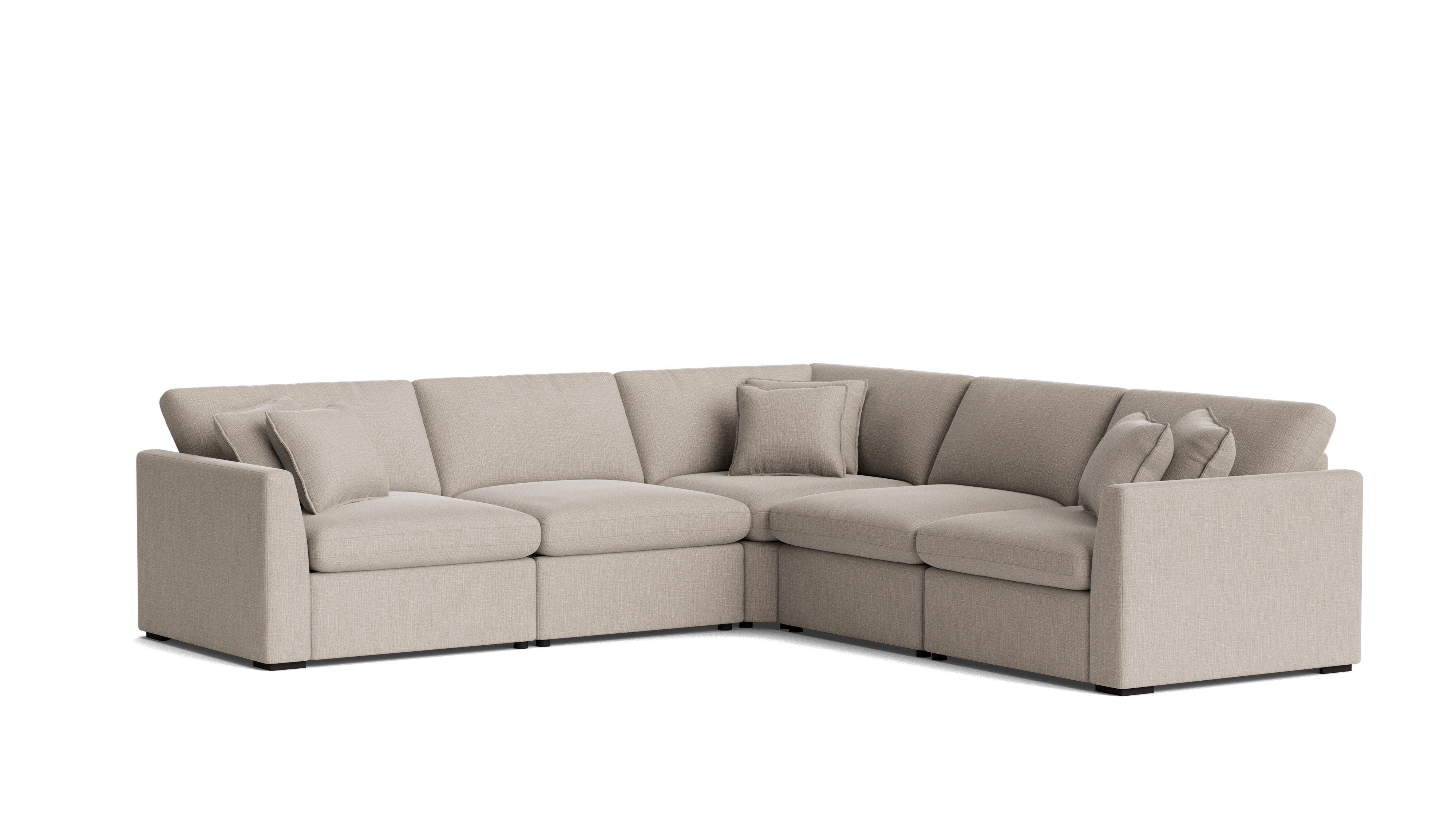 Lift Off Power Recliner 5-Piece Modular Sectional, Light Pebble