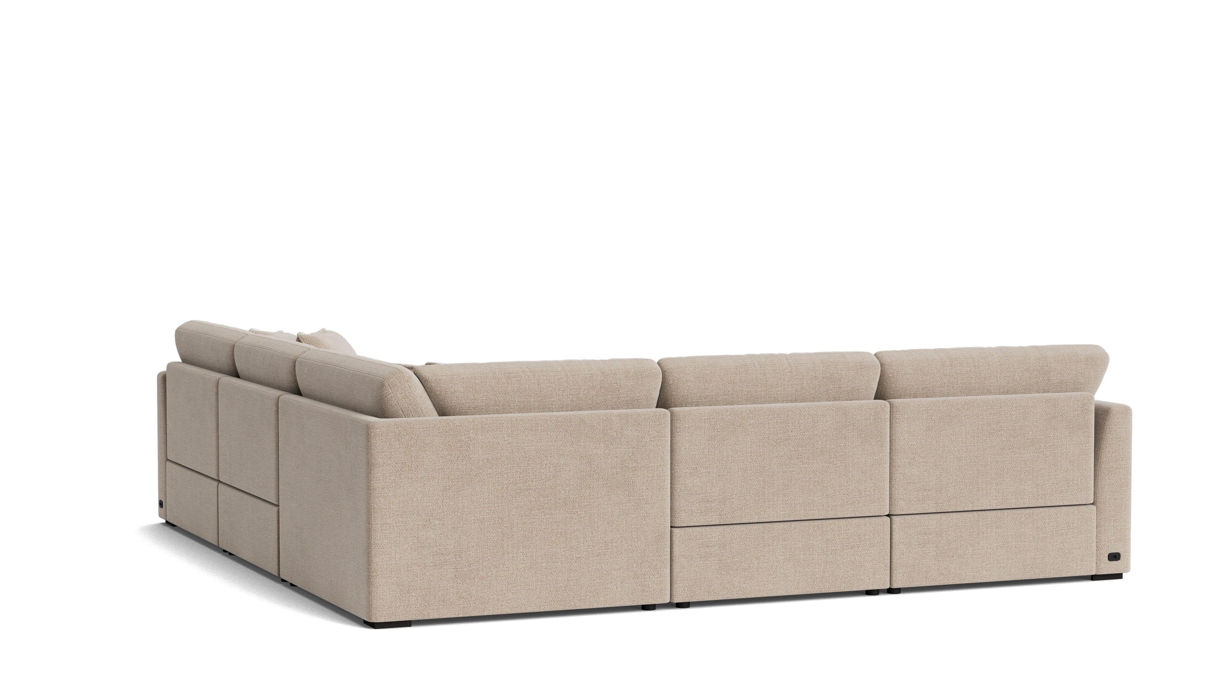 Lift Off Power Recliner 5-Piece Modular Sectional, Champagne