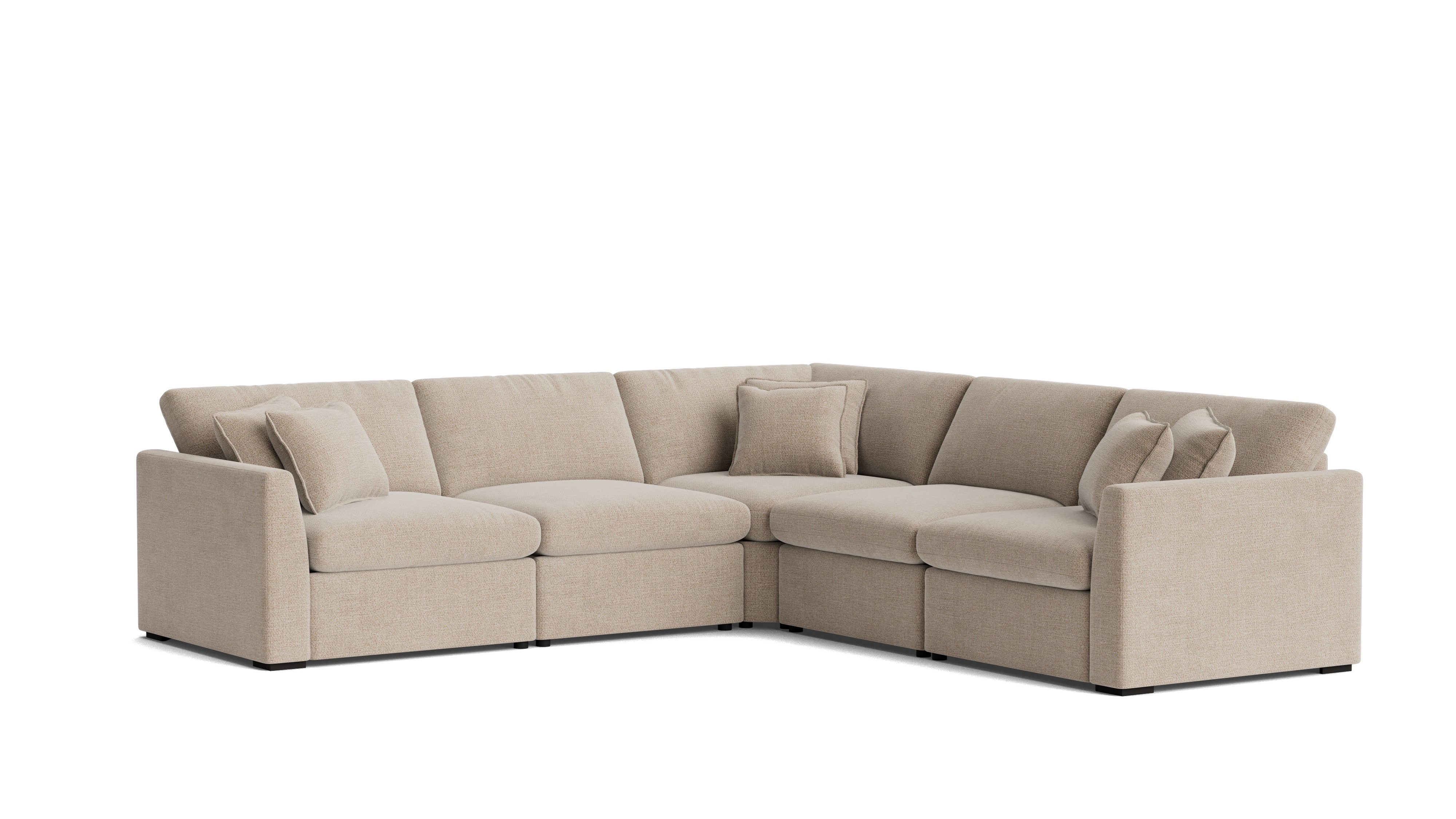 Lift Off Power Recliner 5-Piece Modular Sectional, Champagne
