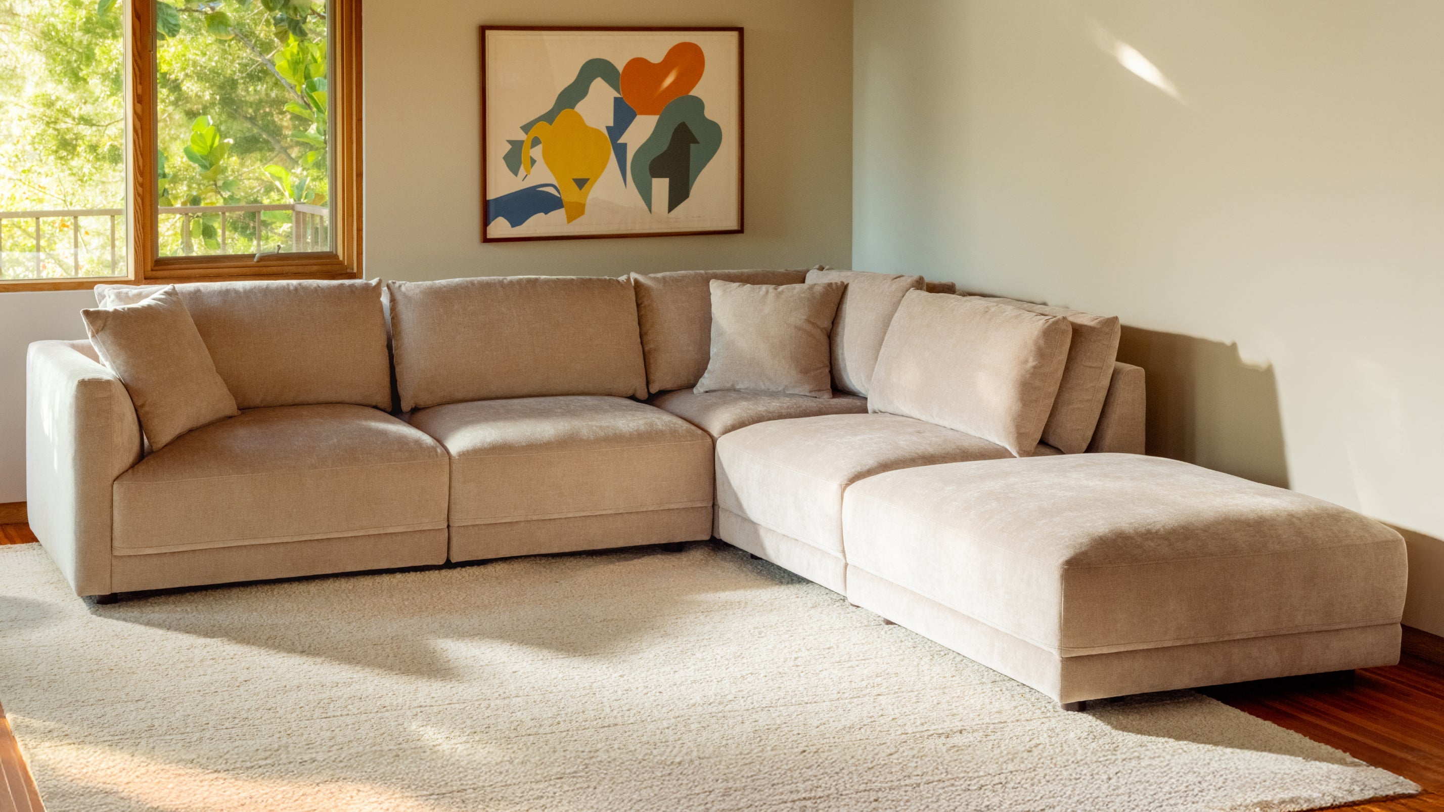 Soft Spot 5-Piece Modular Sectional Right, Cashew
