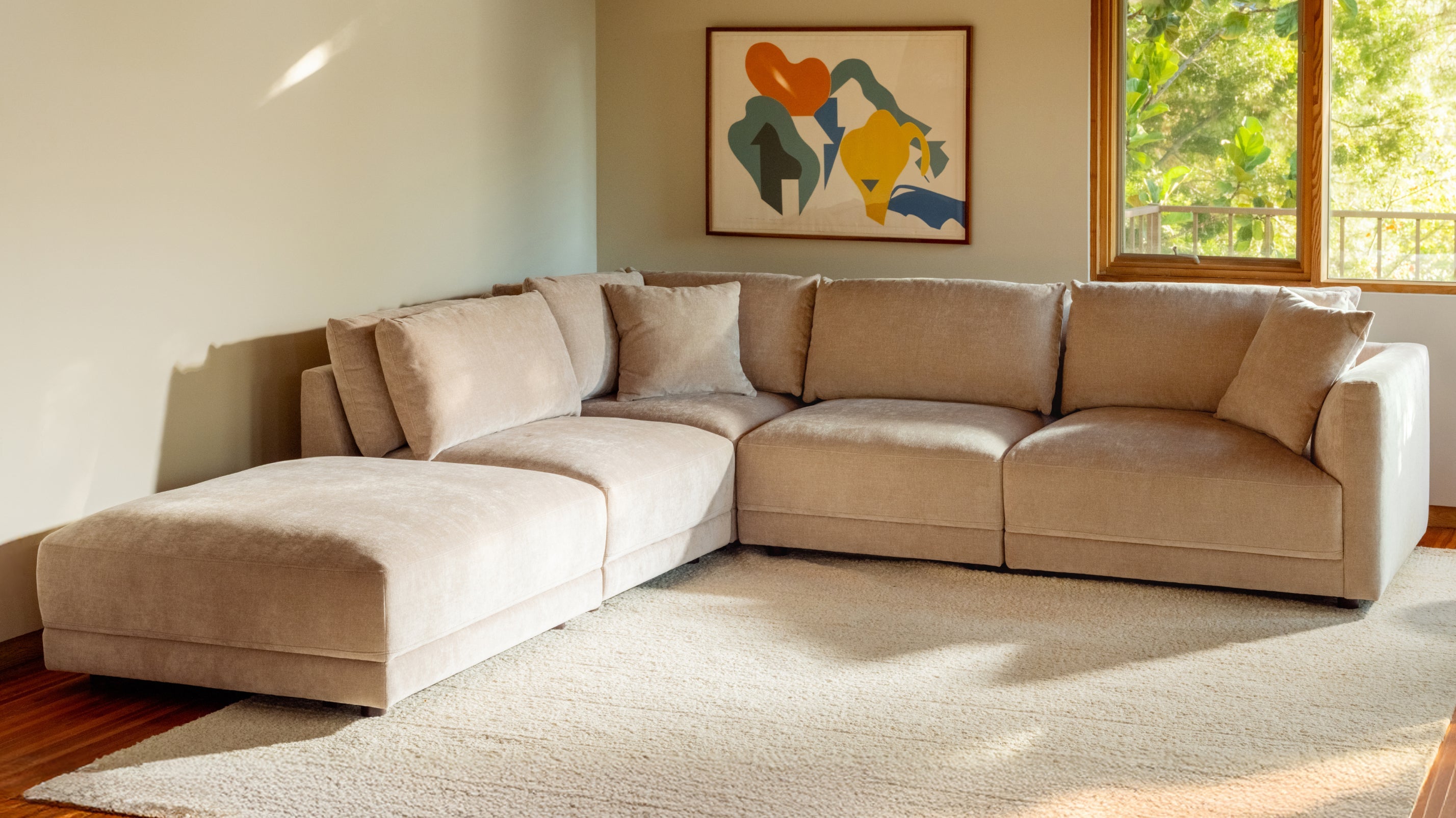 Soft Spot 5-Piece Modular Sectional Left, Cashew
