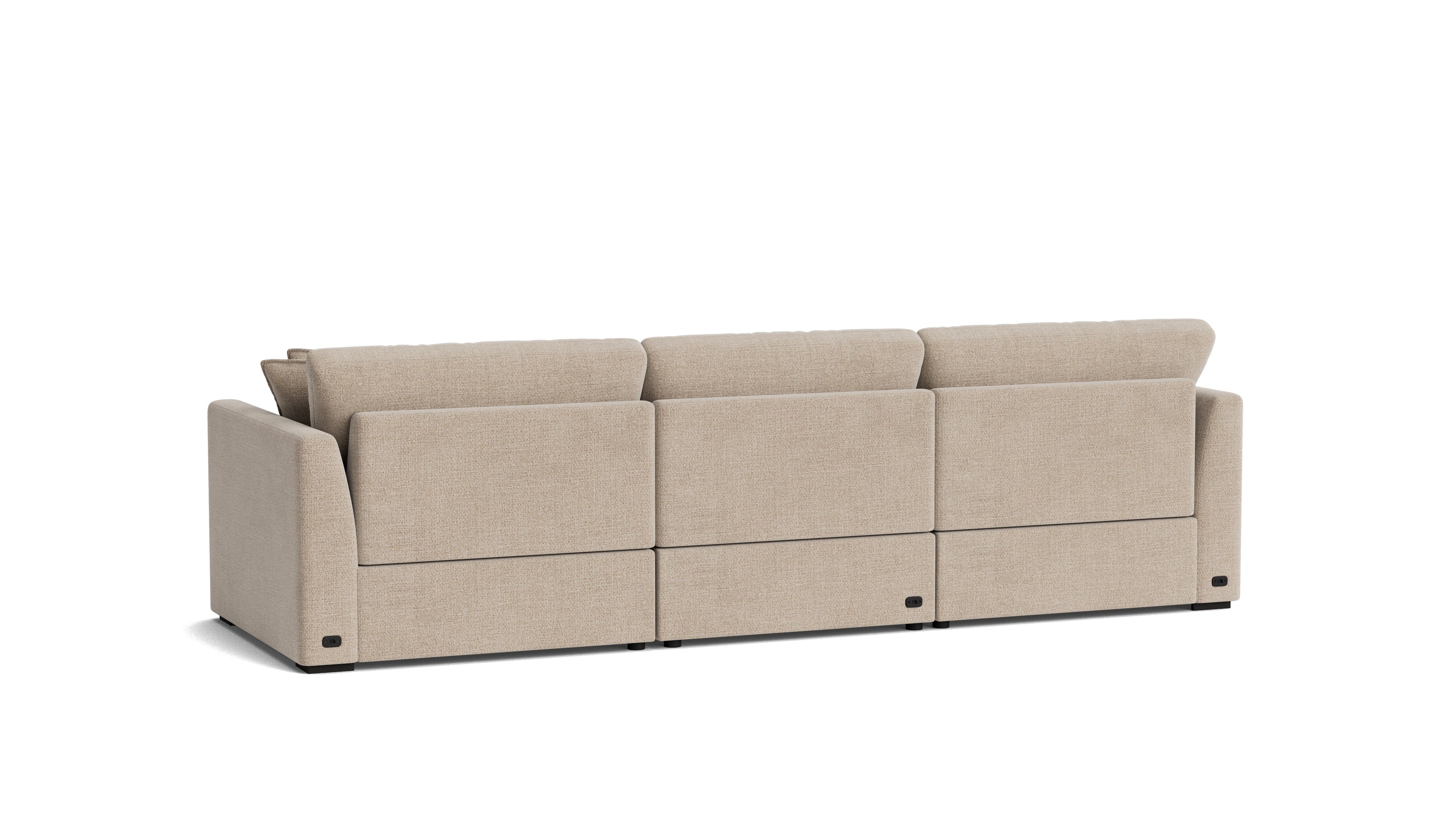 Lift Off Power Recliner 3-Piece Modular Sofa, Champagne