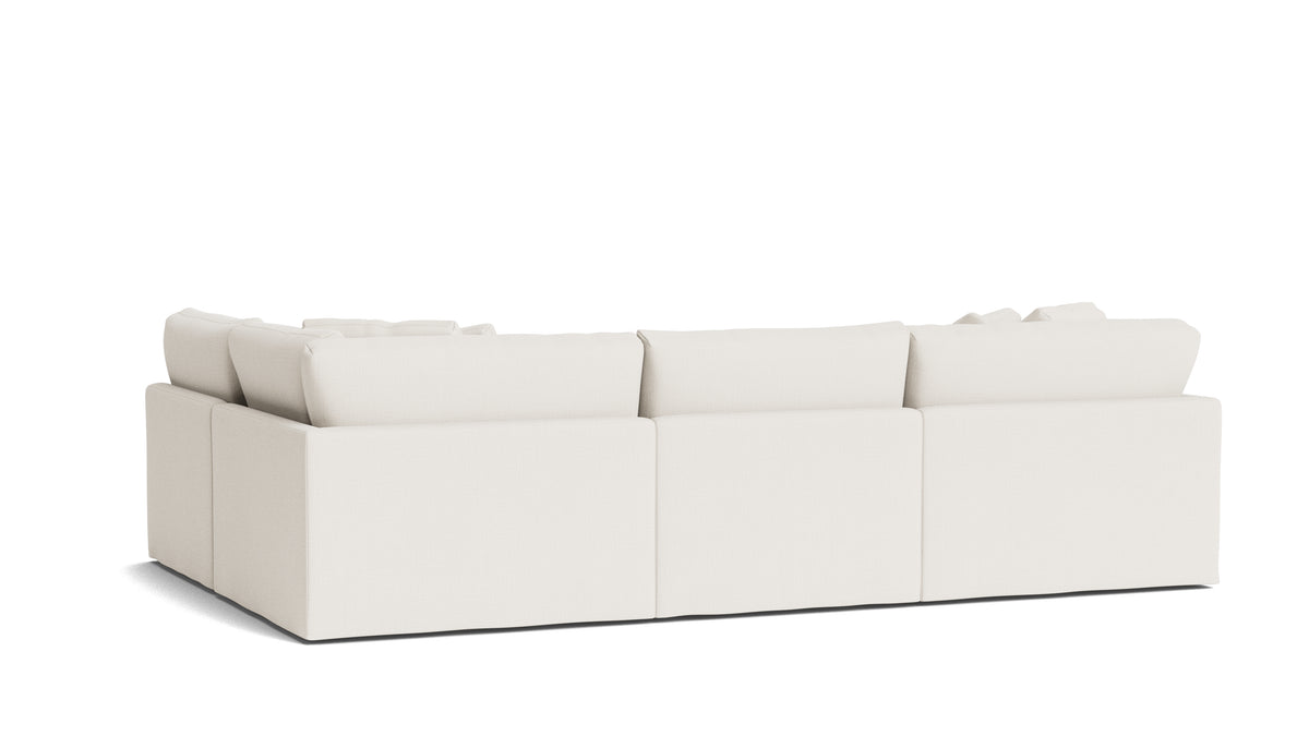 Get Together™ 4-Piece Modular Sectional Armless, Large, Cream Linen