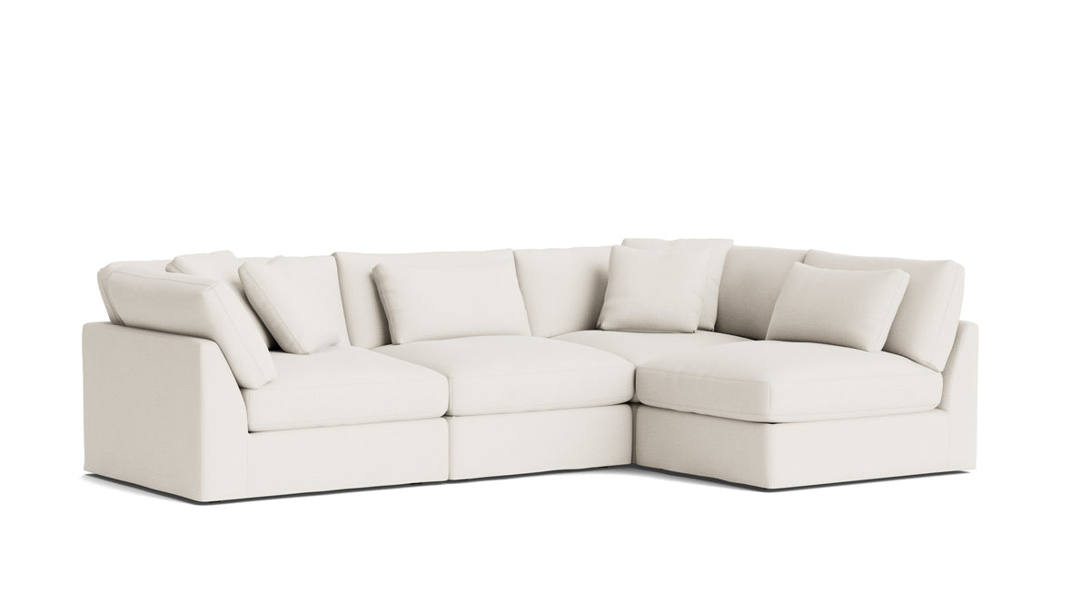 Get Together™ 4-Piece Modular Sectional Armless, Large, Cream Linen