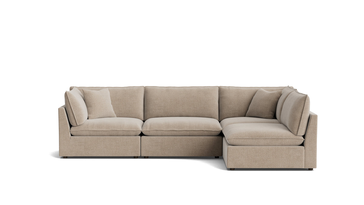 Chill Time 4-Piece Modular Sectional Armless, Champagne