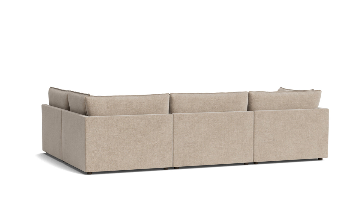 Chill Time 4-Piece Modular Sectional Armless, Champagne — alternate view