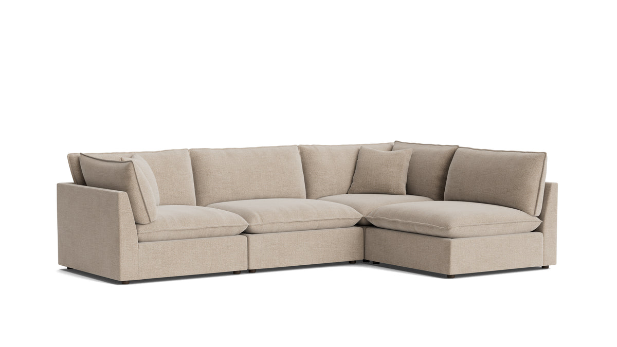 Chill Time 4-Piece Modular Sectional Armless, Champagne — alternate view