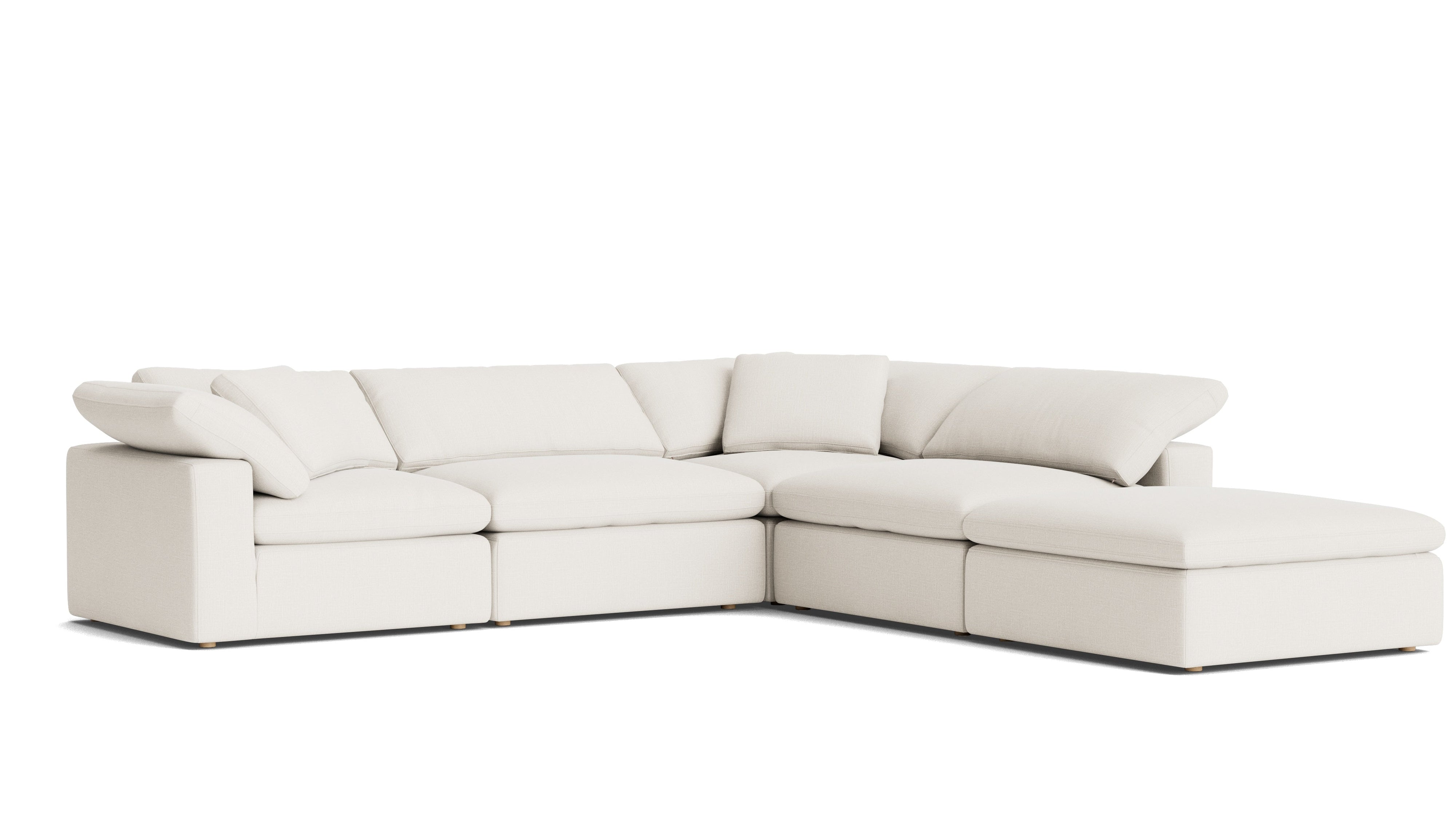 Movie Night™ 5-Piece Modular Sectional, Large, Cream Linen