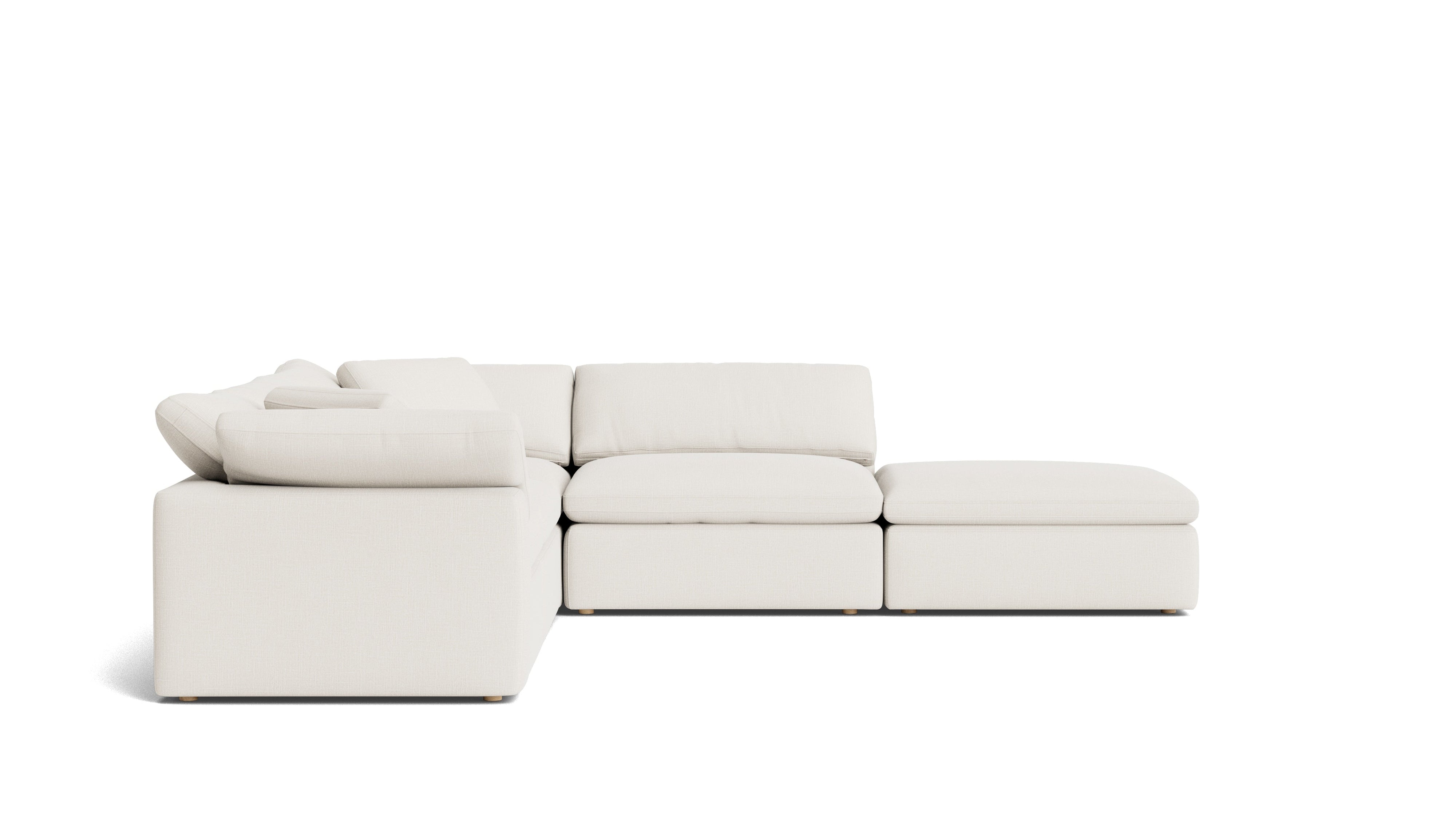 Movie Night™ 5-Piece Modular Sectional, Large, Cream Linen
