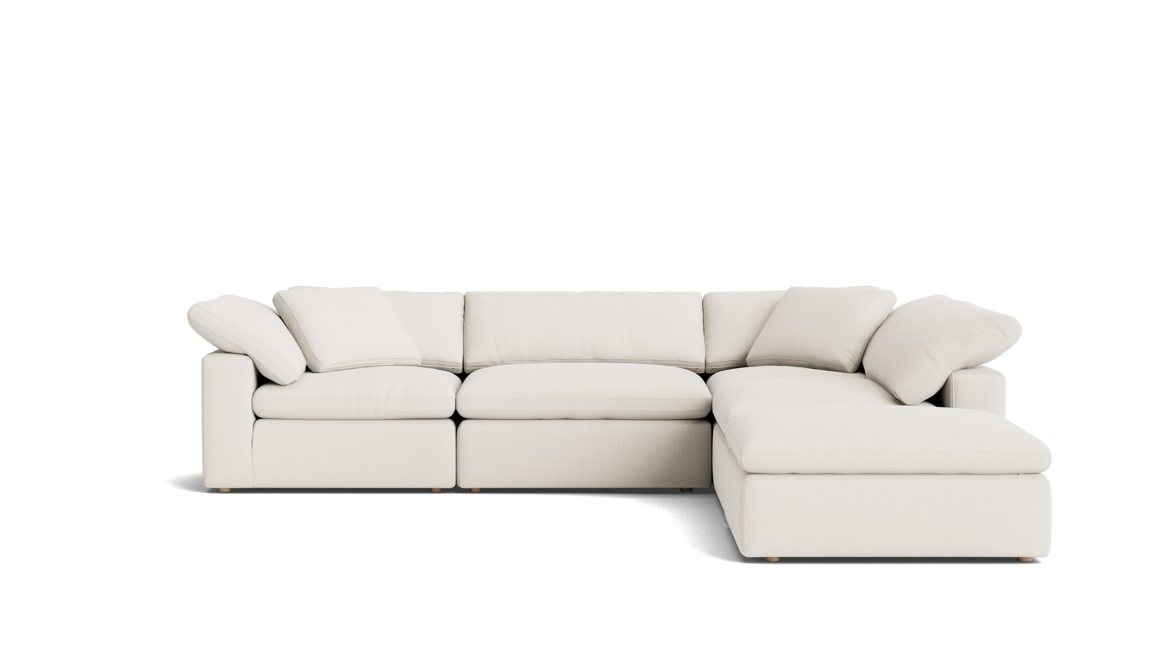 Movie Night™ 5-Piece Modular Sectional, Large, Cream Linen