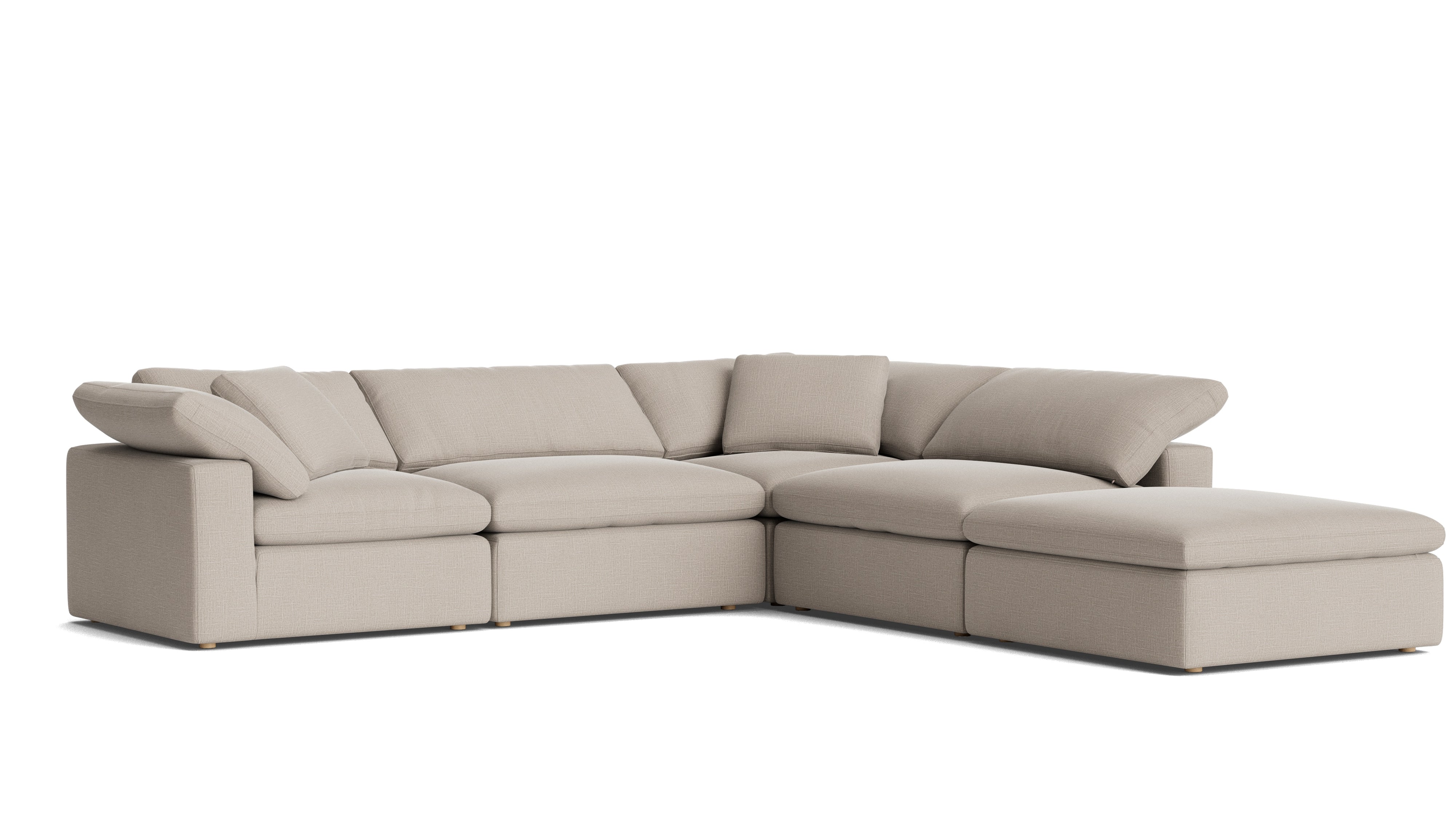 Movie Night™ 5 - Piece Modular Sectional, Large, Light Pebble - Sundays CompanySEC-YJ-901-029