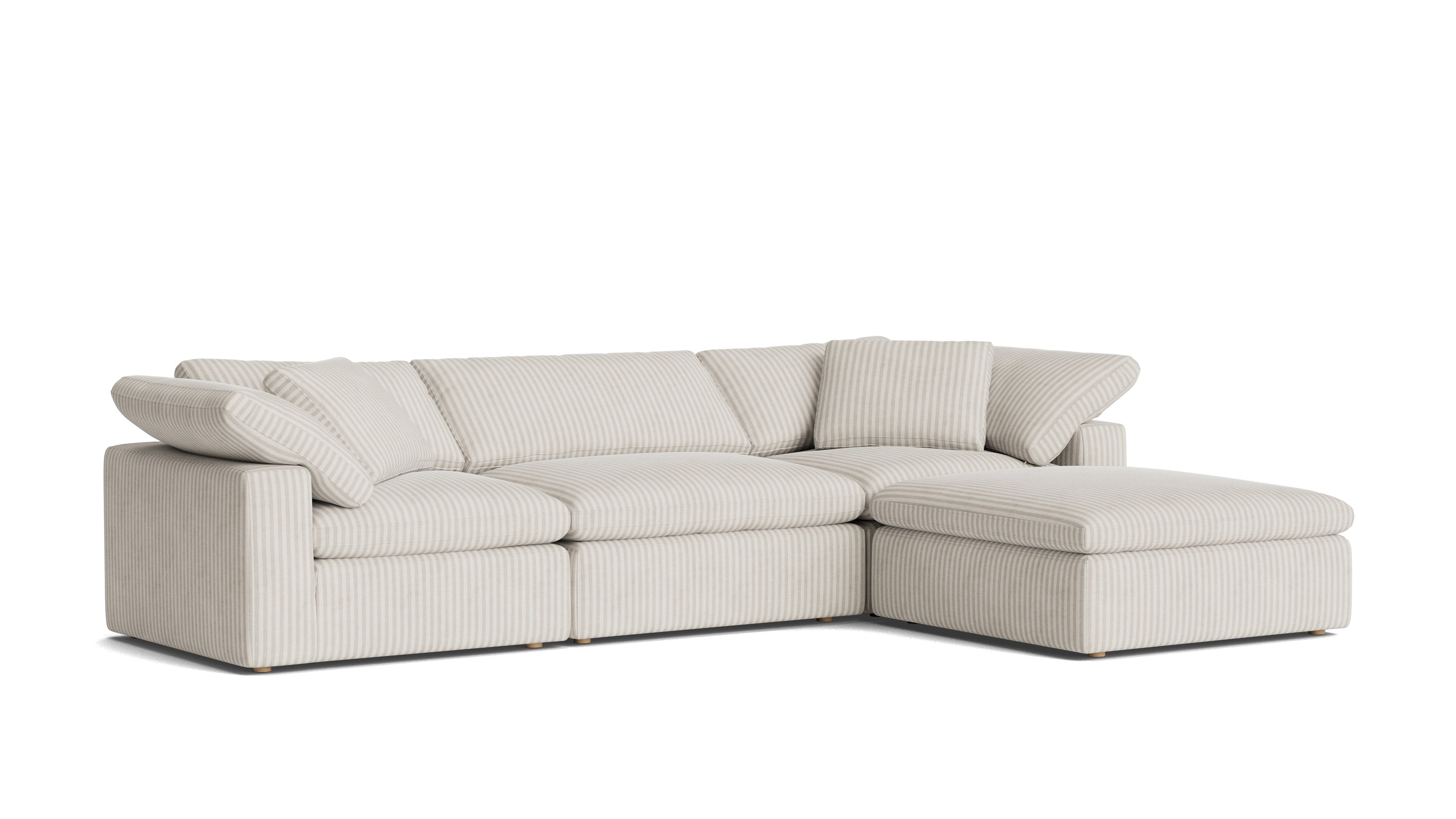 Movie Night™ 4-Piece Modular Sectional, Large, Newport Stripe