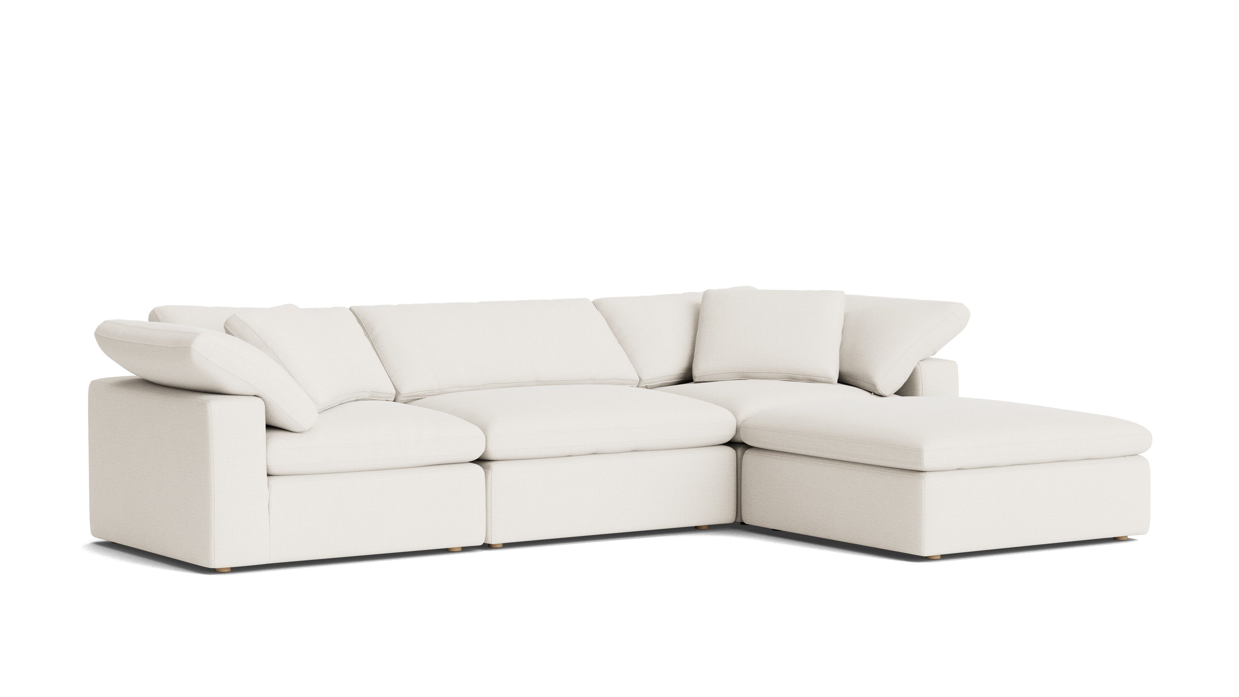 Movie Night™ 4-Piece Modular Sectional, Large, Cream Linen