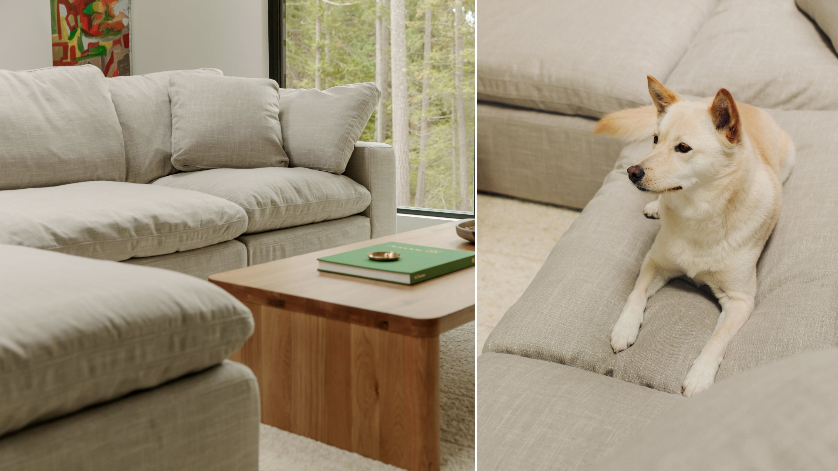 Movie Night™ 4-Piece Modular Sectional, Large, Light Pebble
