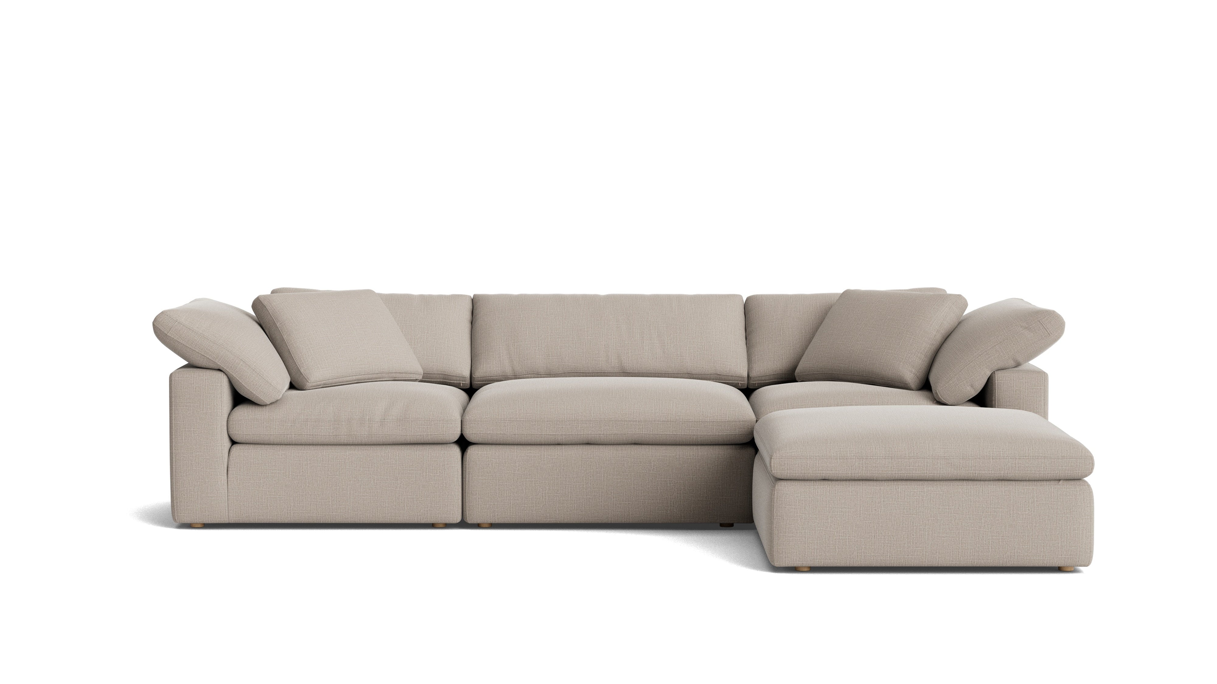 Movie Night™ 4-Piece Modular Sectional, Large, Light Pebble
