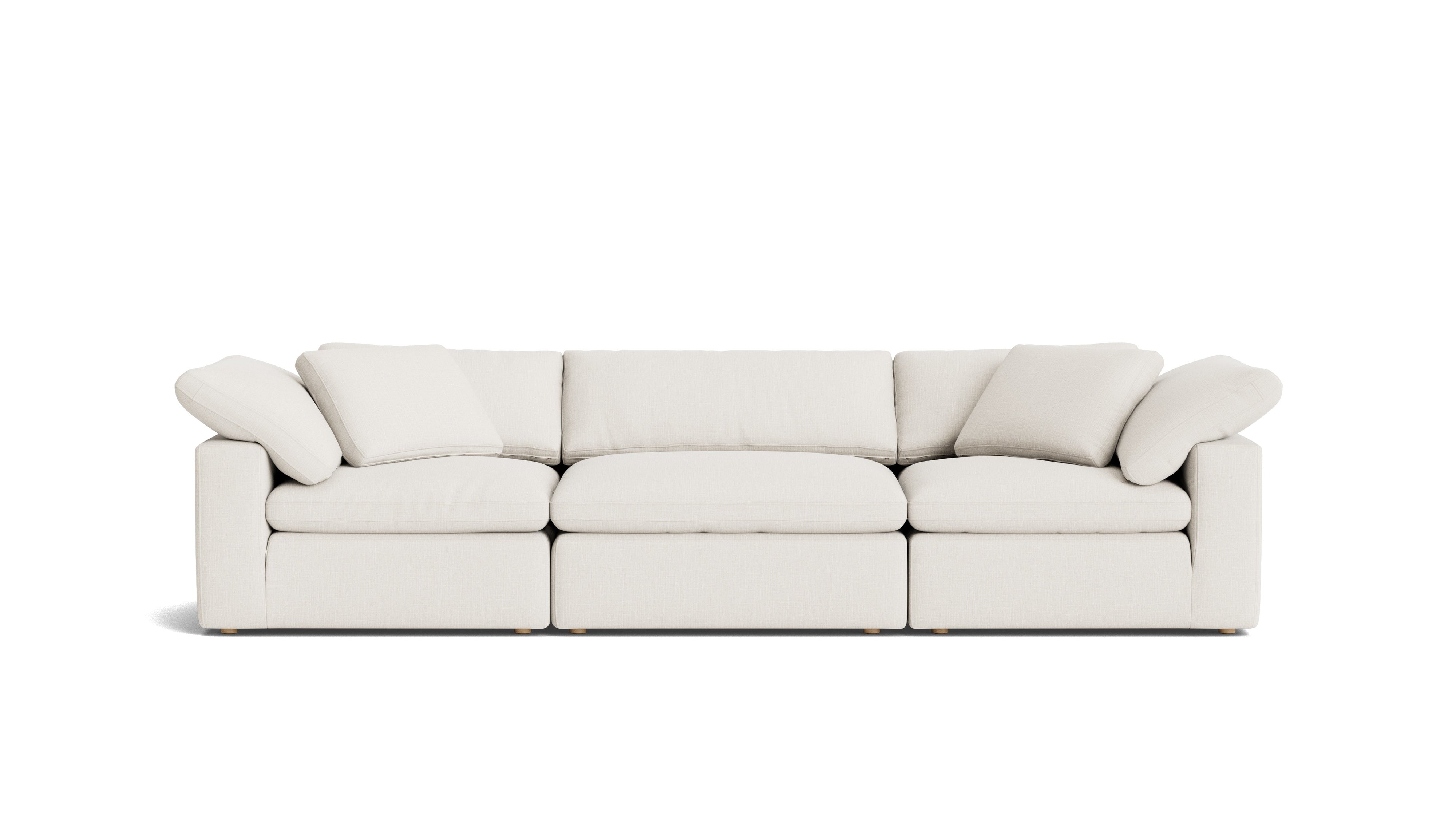 Movie Night™ 3-Piece Modular Sofa, Large, Cream Linen