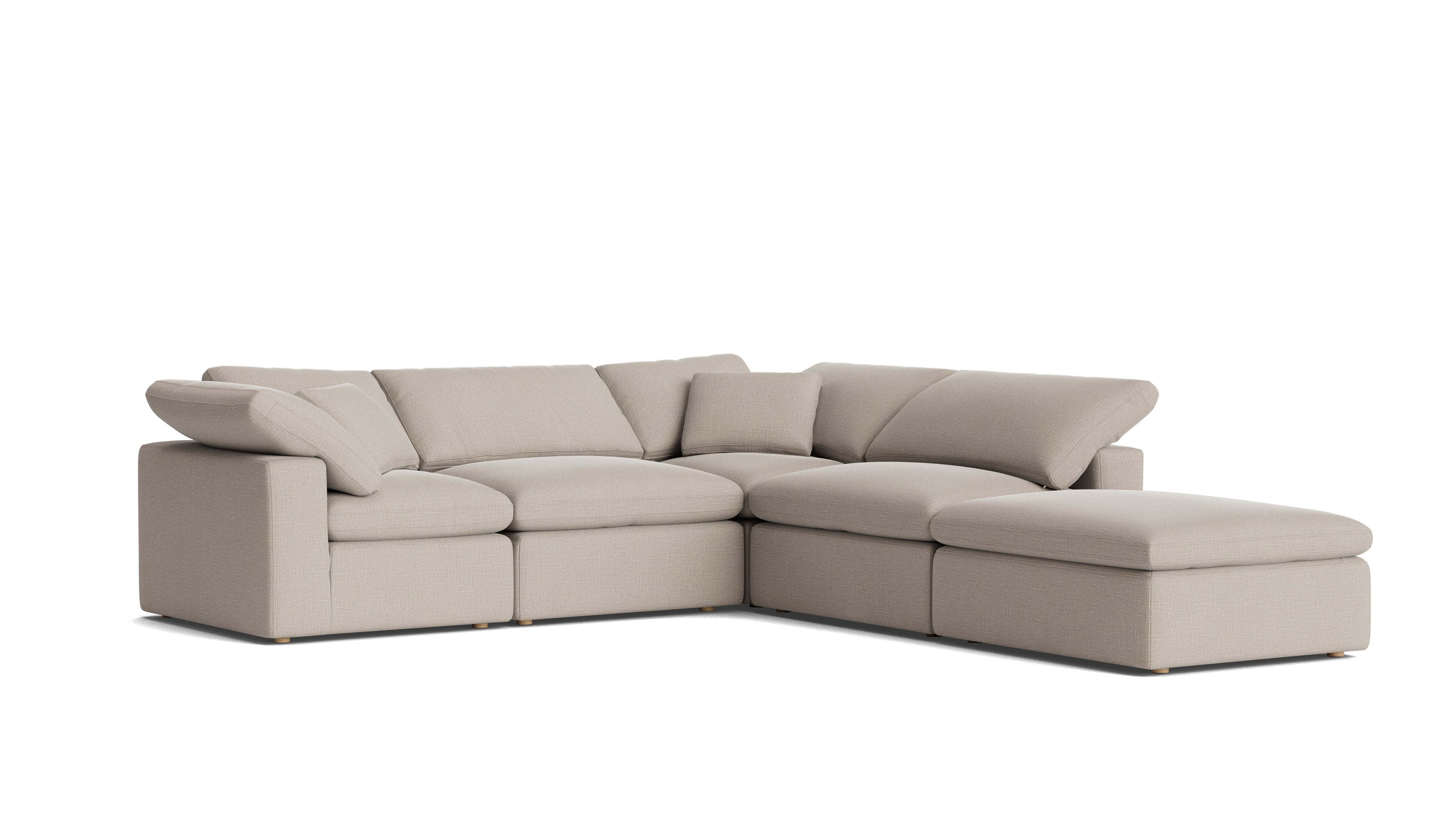 Movie Night™ 5 - Piece Modular Sectional, Standard, Light Pebble - Sundays CompanySEC-YJ-909-029