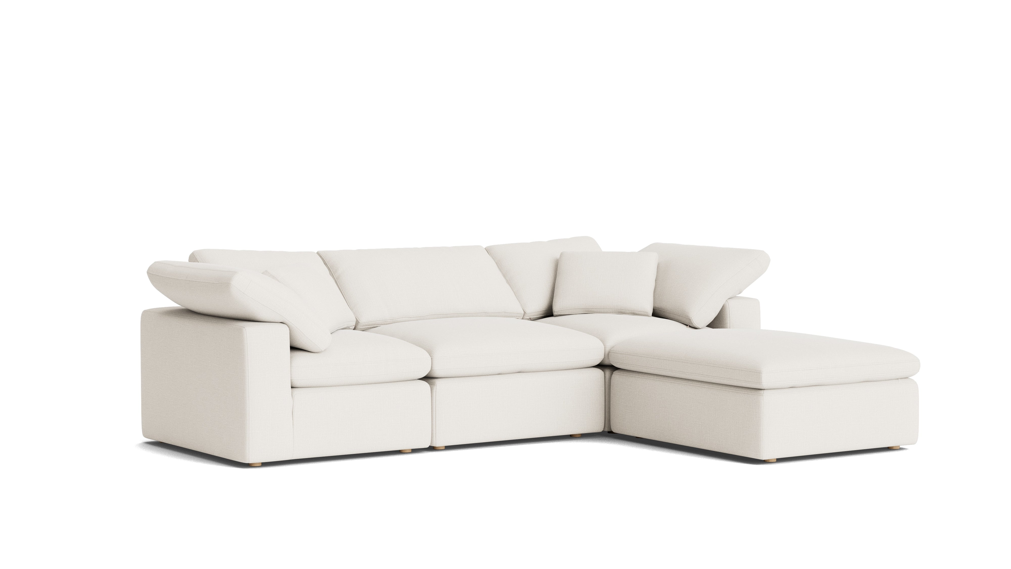 Movie Night™ 4 - Piece Modular Sectional, Standard, Cream Linen - Sundays CompanySEC-YJ-910-018