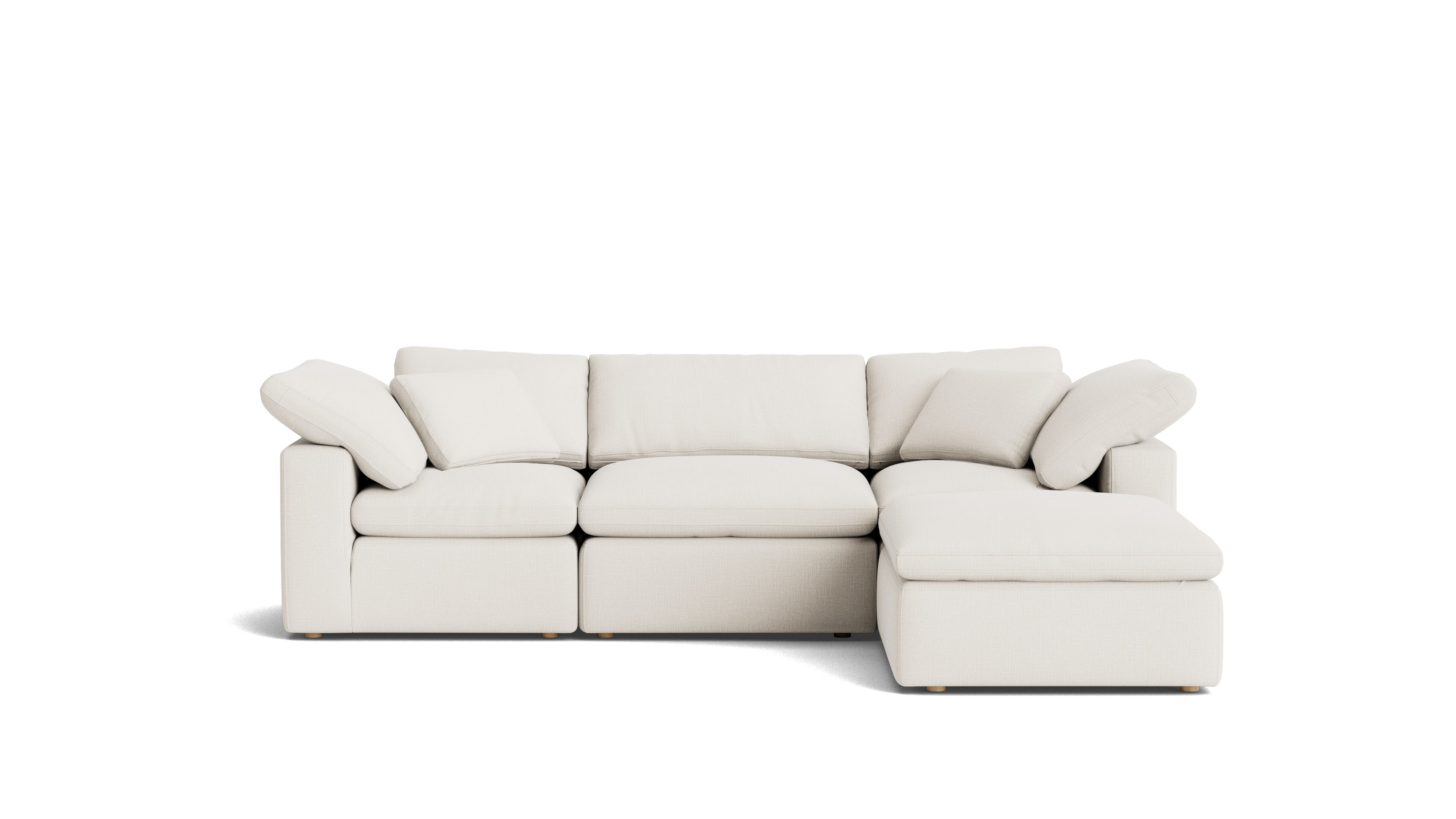 Movie Night™ 4 - Piece Modular Sectional, Standard, Cream Linen - Sundays CompanySEC-YJ-910-018