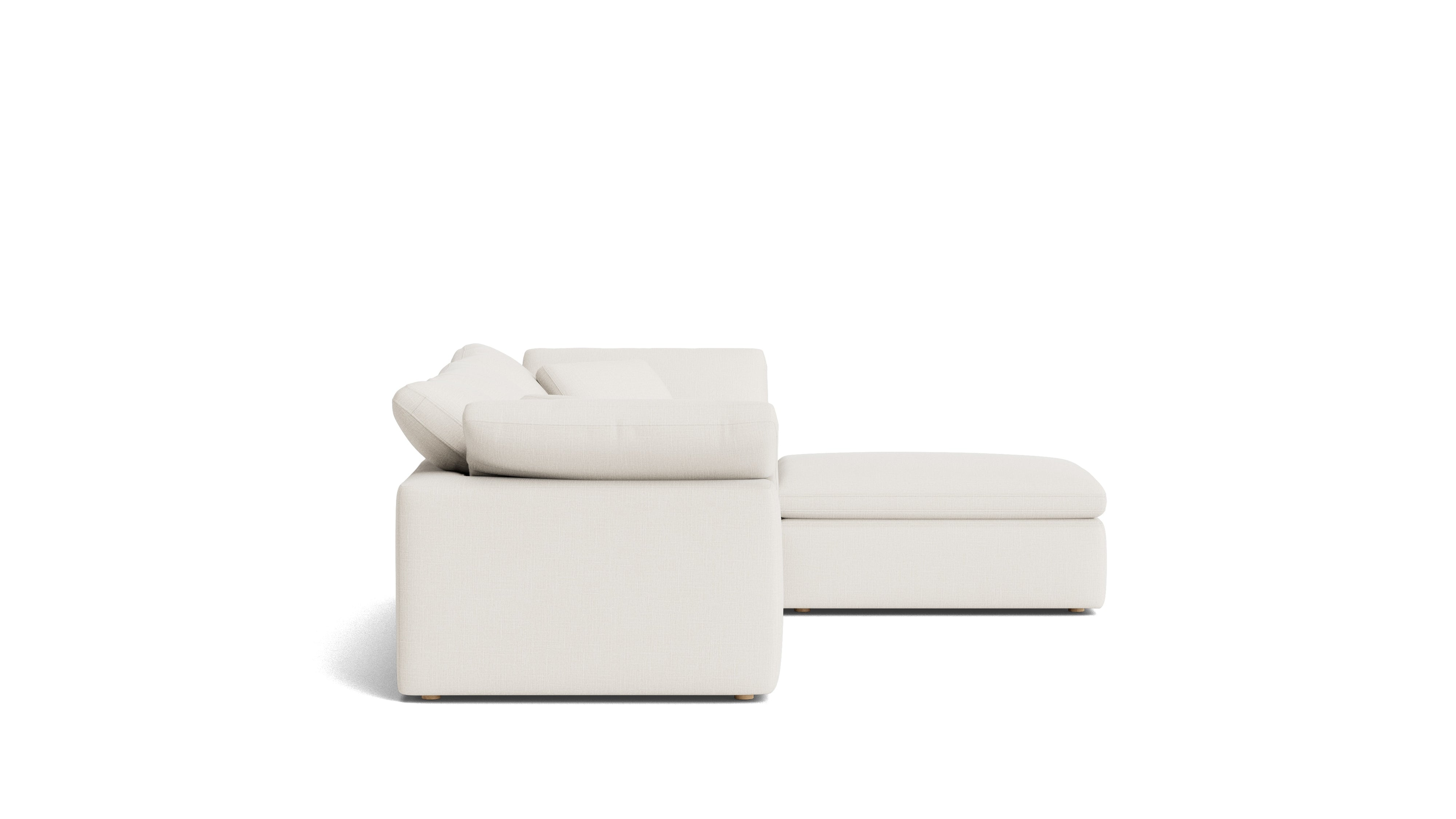 Movie Night™ 4 - Piece Modular Sectional, Standard, Cream Linen - Sundays CompanySEC-YJ-910-018