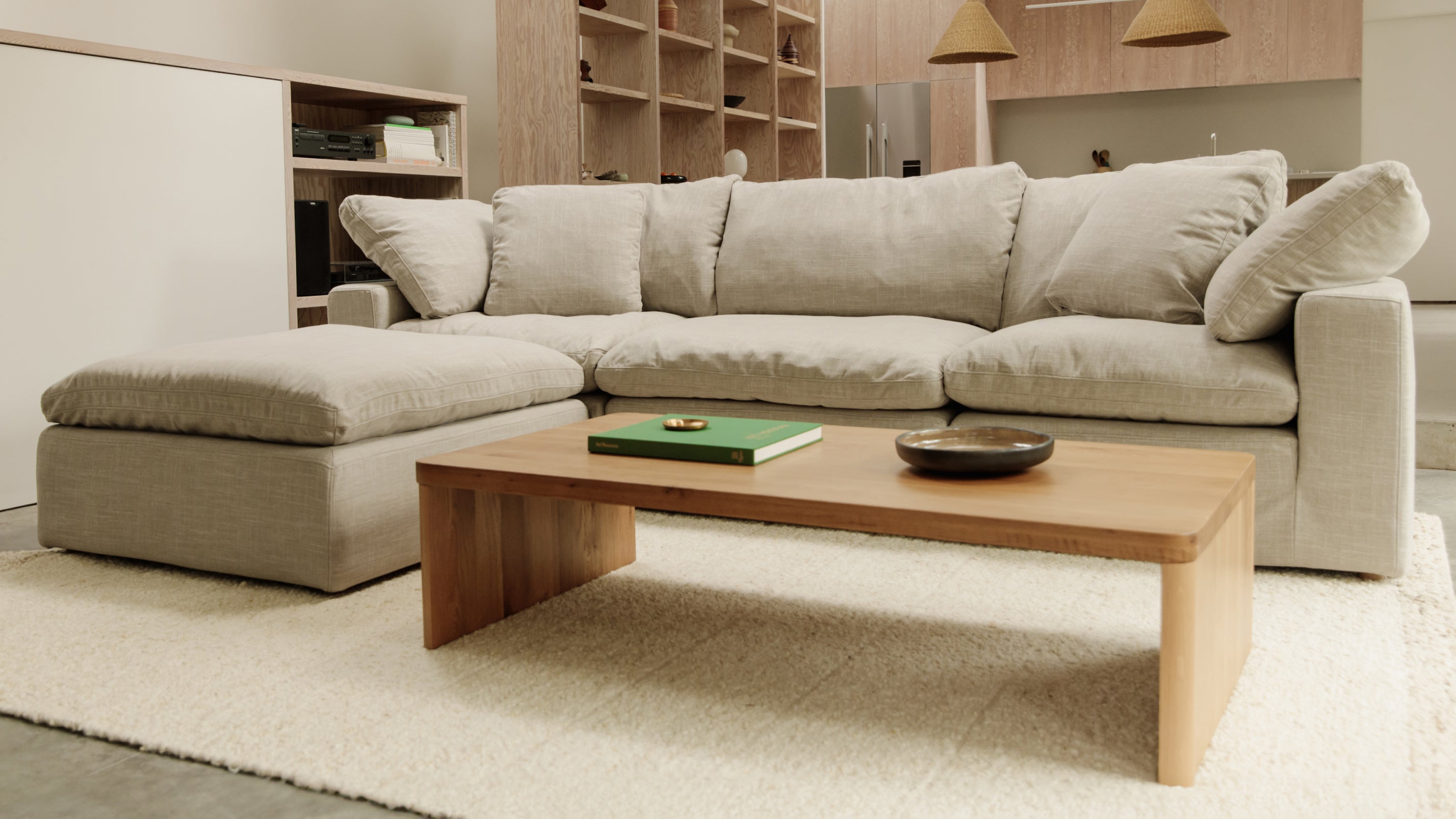 Movie Night™ 4-Piece Modular Sectional, Standard, Light Pebble