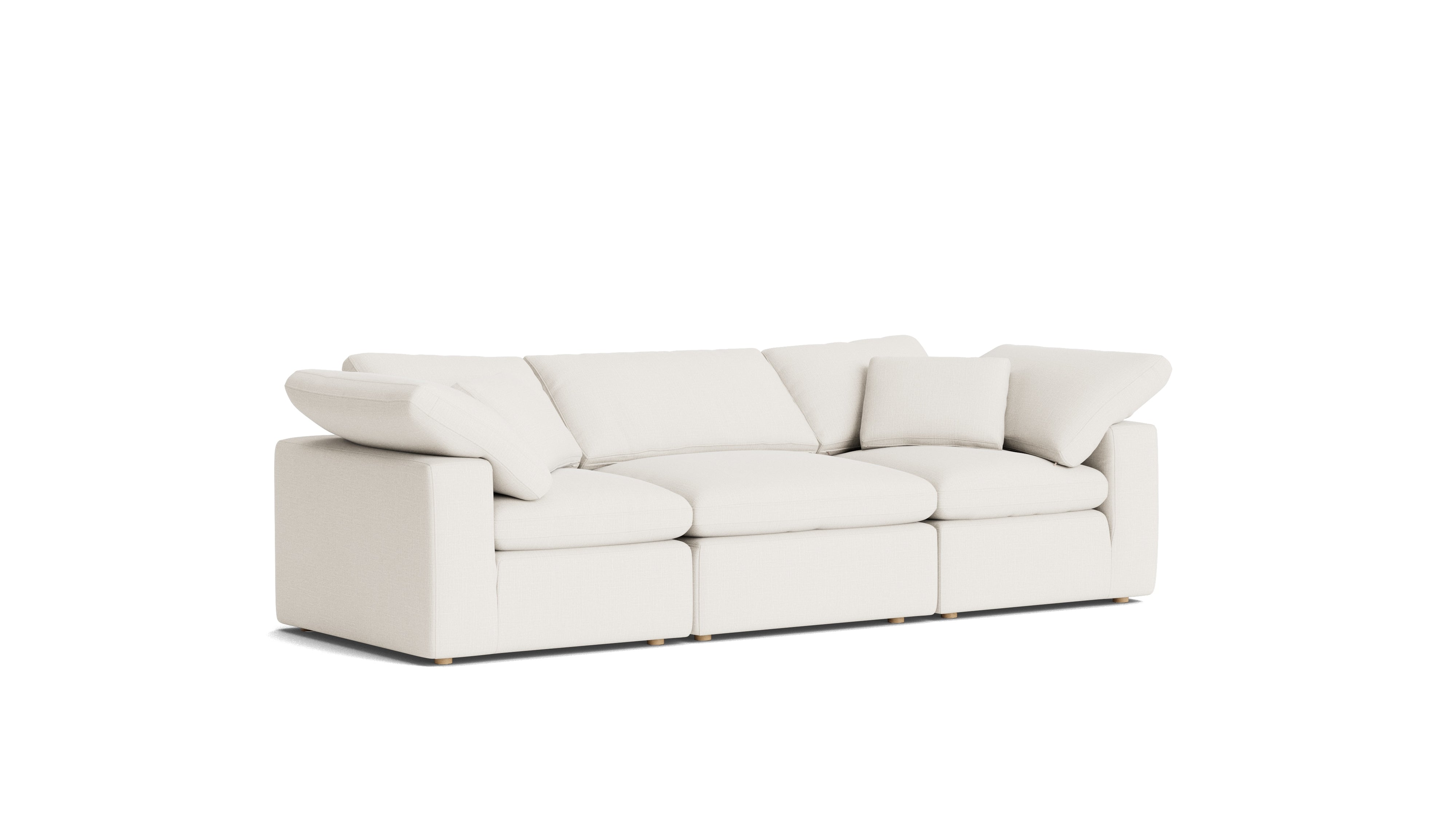 Movie Night™ 3 - Piece Modular Sofa, Standard, Cream Linen - Sundays CompanySEC-YJ-911-018
