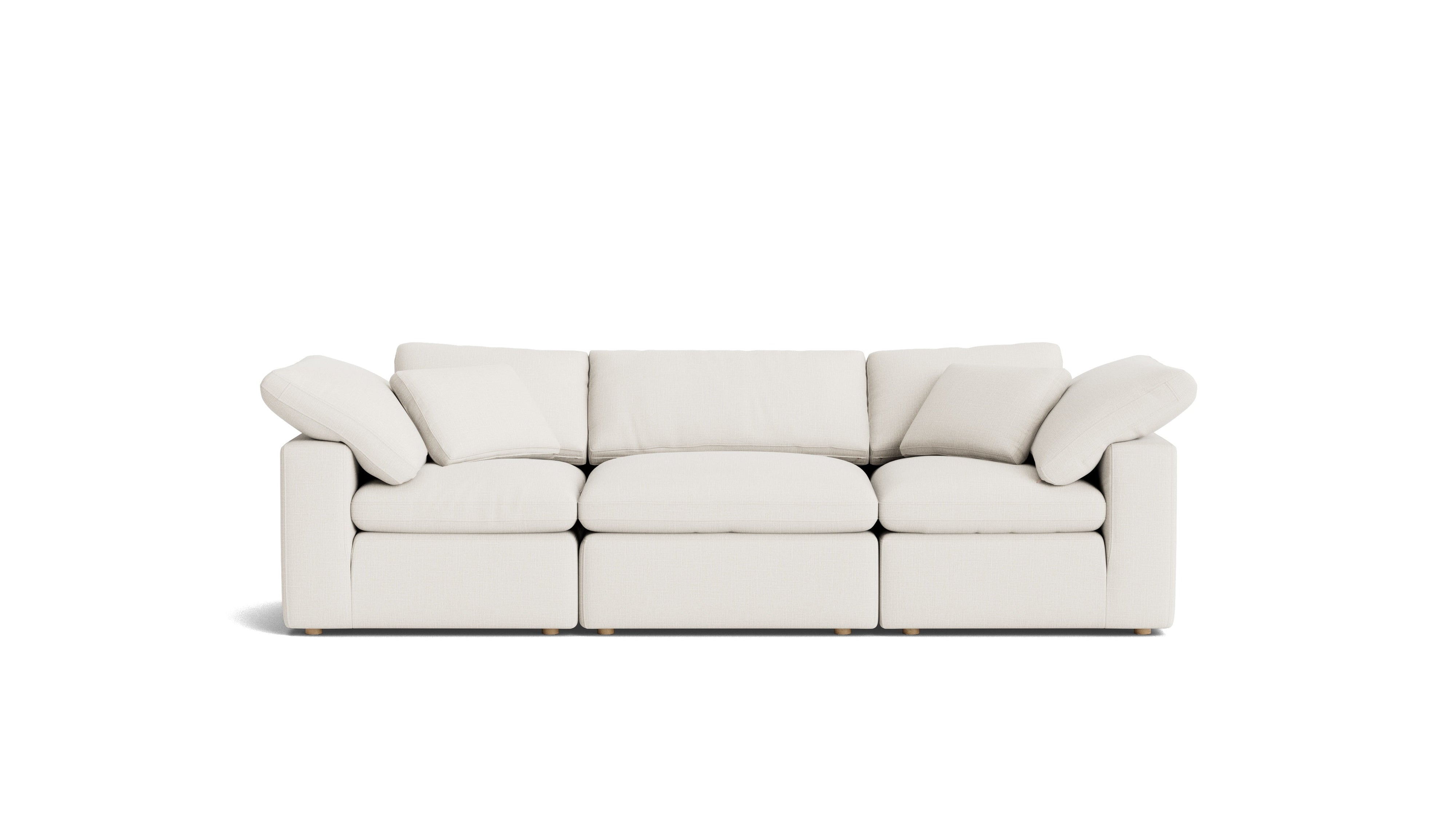 Movie Night™ 3-Piece Modular Sofa, Standard, Cream Linen