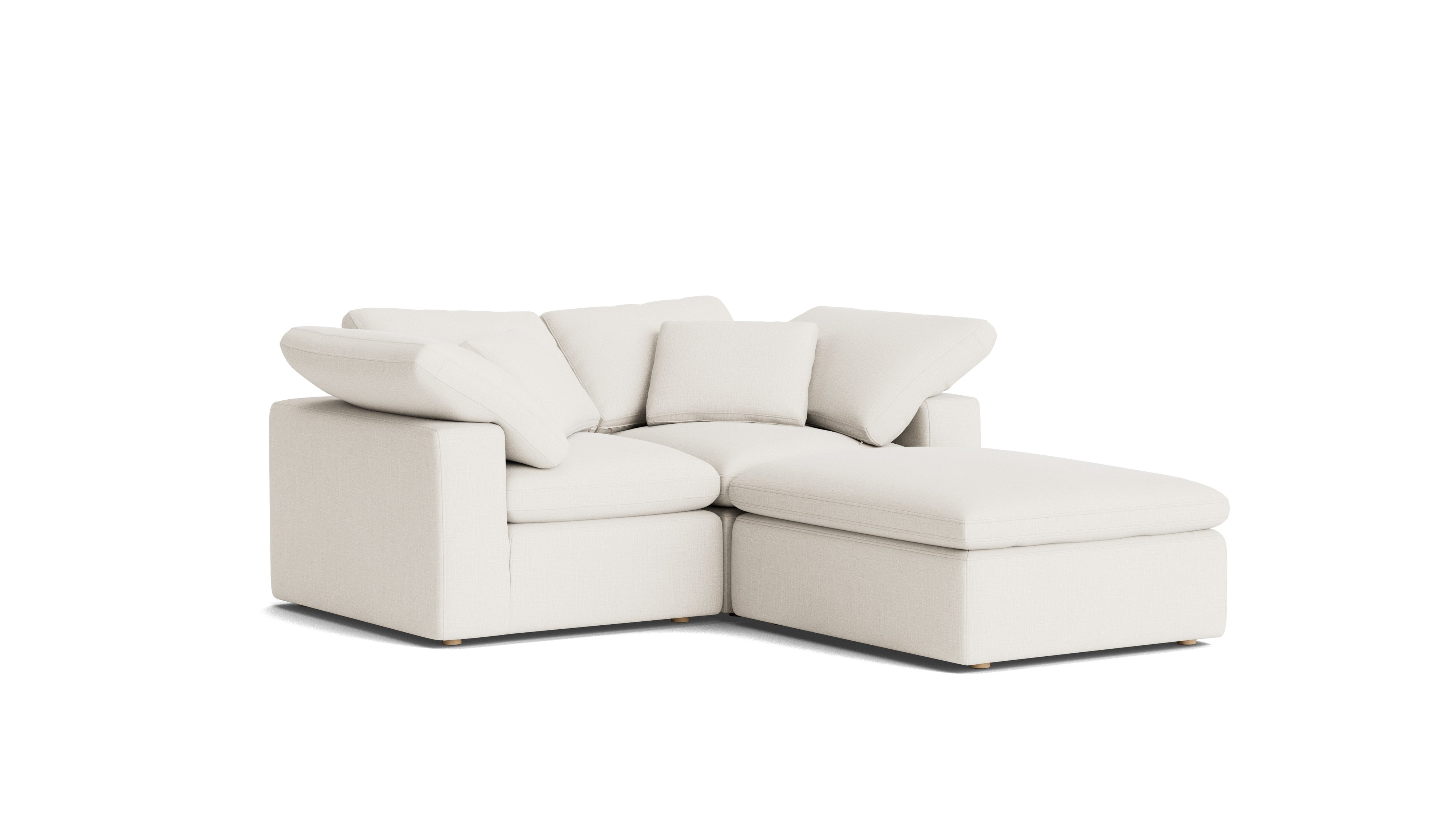 Movie Night™ 3 - Piece Modular Sectional, Standard, Cream Linen - Sundays CompanySEC-YJ-913-018
