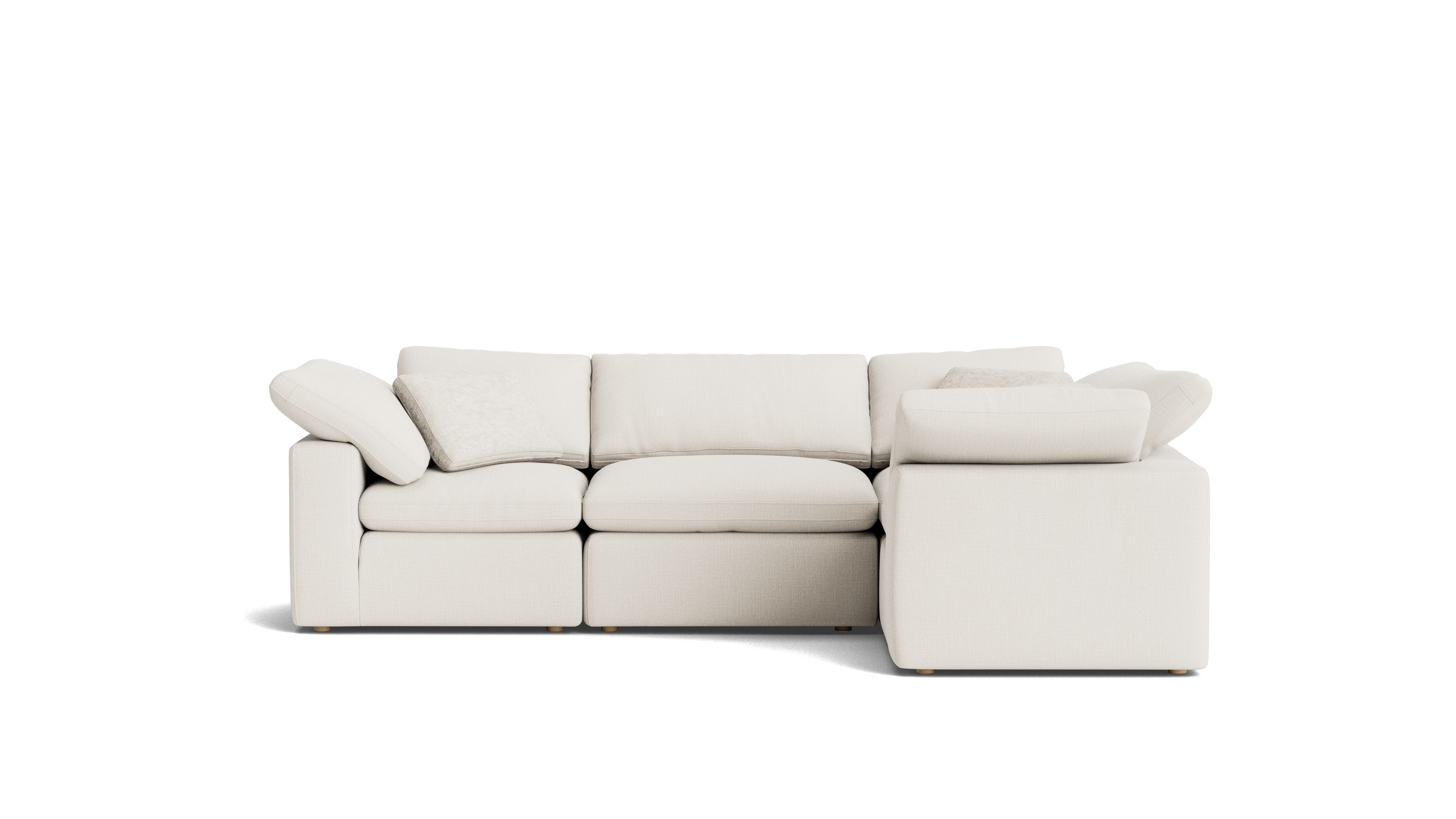 Movie Night™ 4 - Piece Modular Sectional Closed, Standard, Cream Linen - Sundays CompanySEC-YJ-914-018