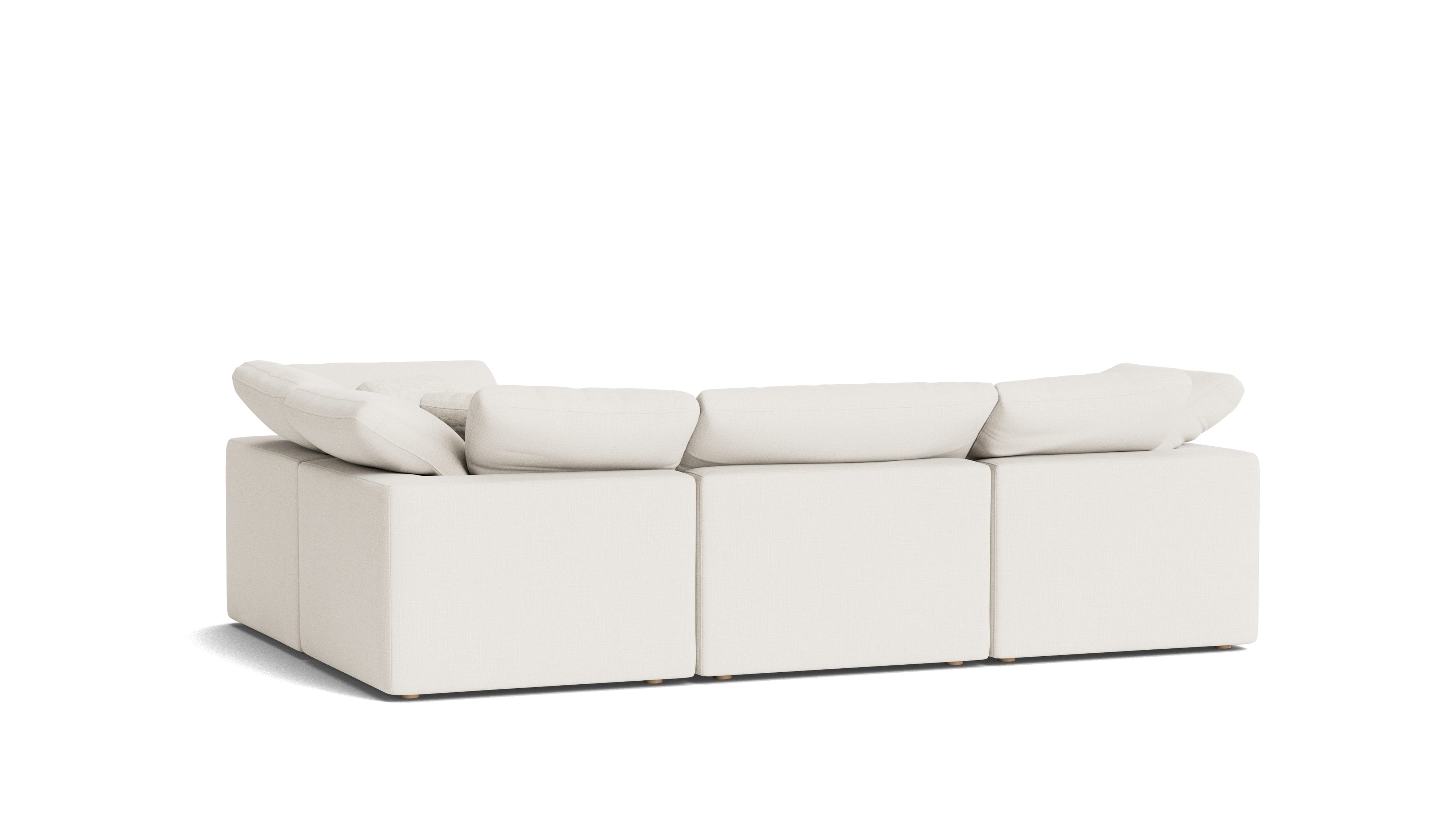 Movie Night™ 4-Piece Modular Sectional Closed, Standard, Cream Linen