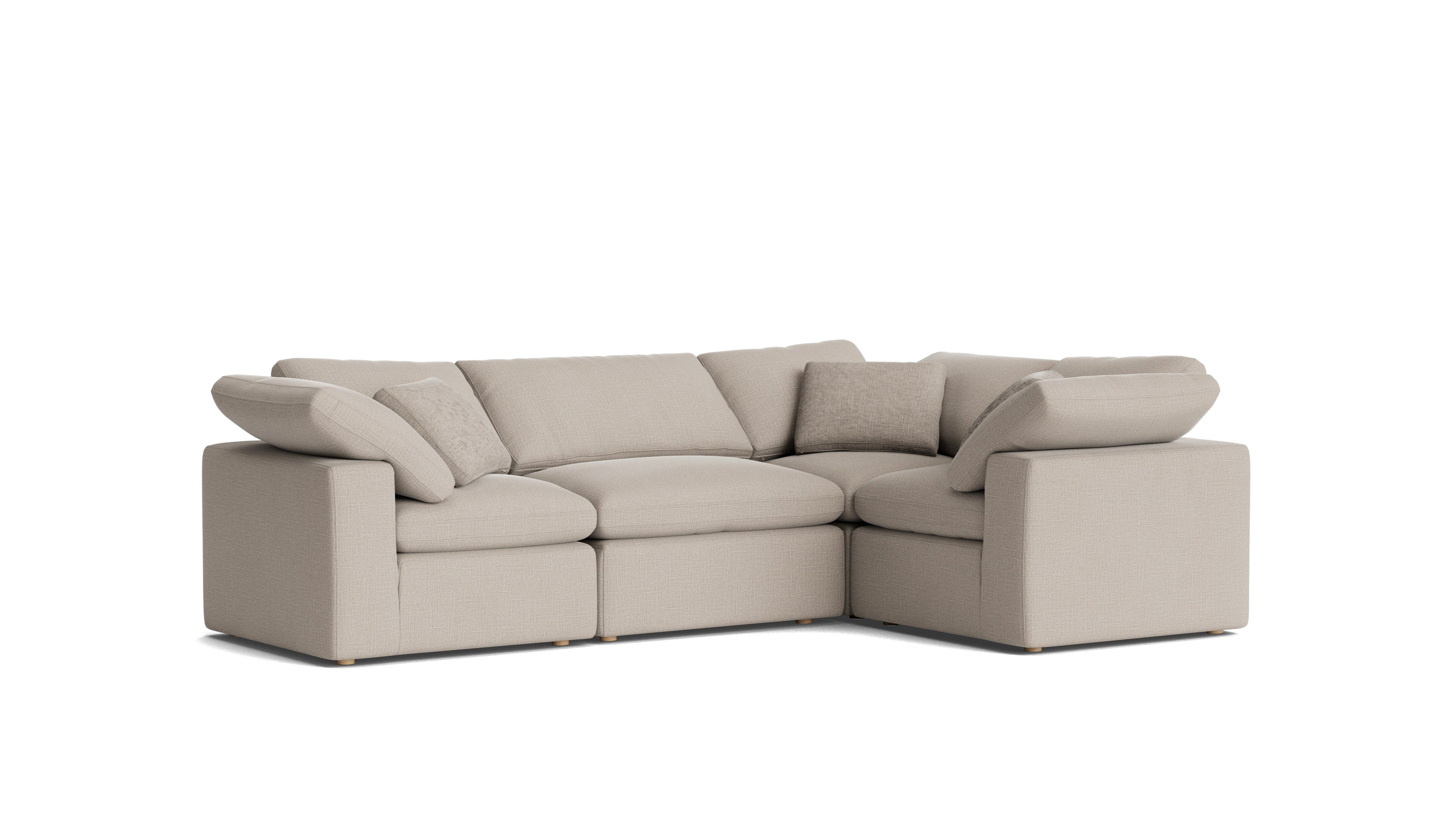 Movie Night™ 4-Piece Modular Sectional Closed, Standard, Light Pebble
