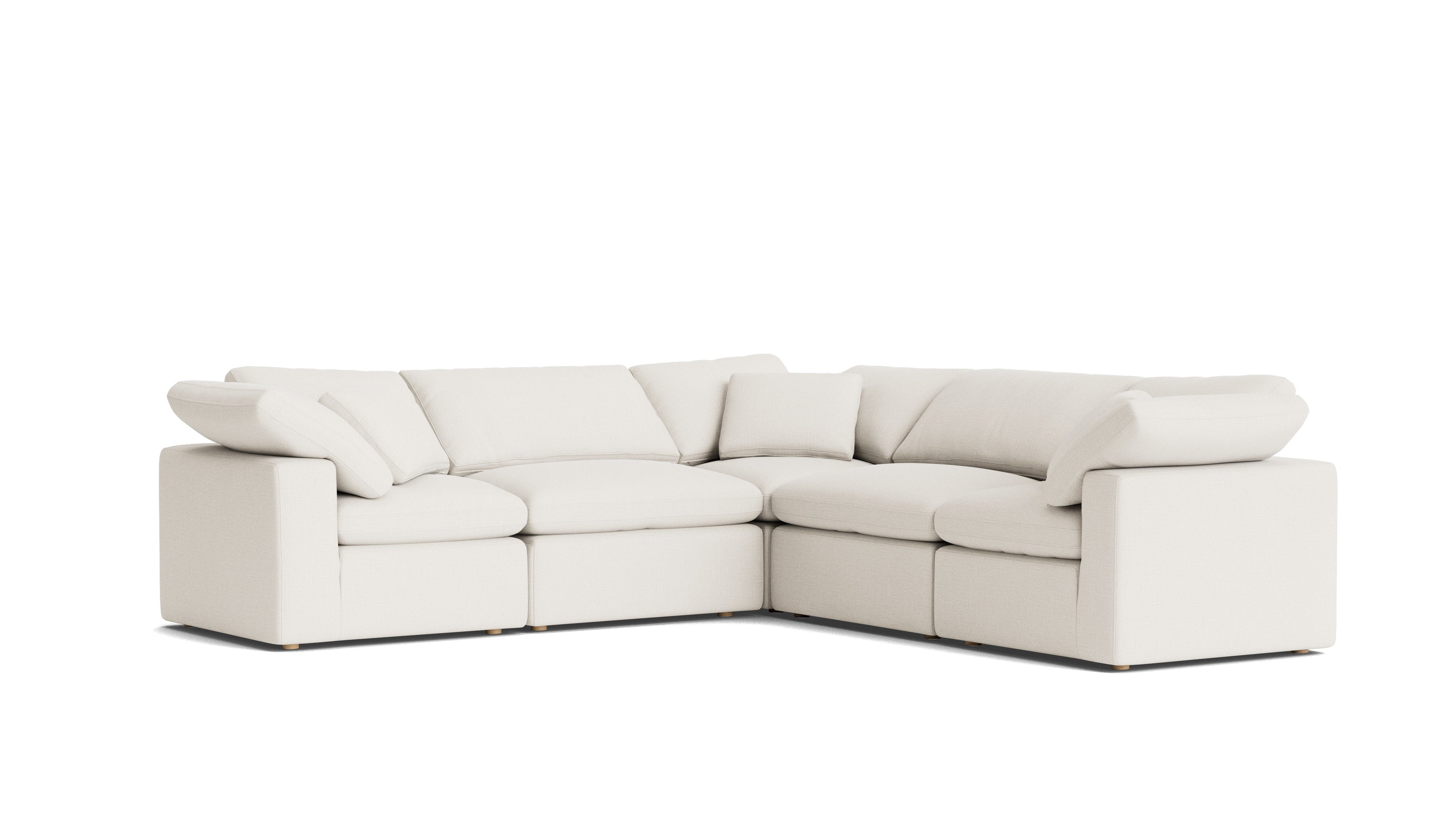 Movie Night™ 5-Piece Modular Sectional Closed, Standard, Cream Linen