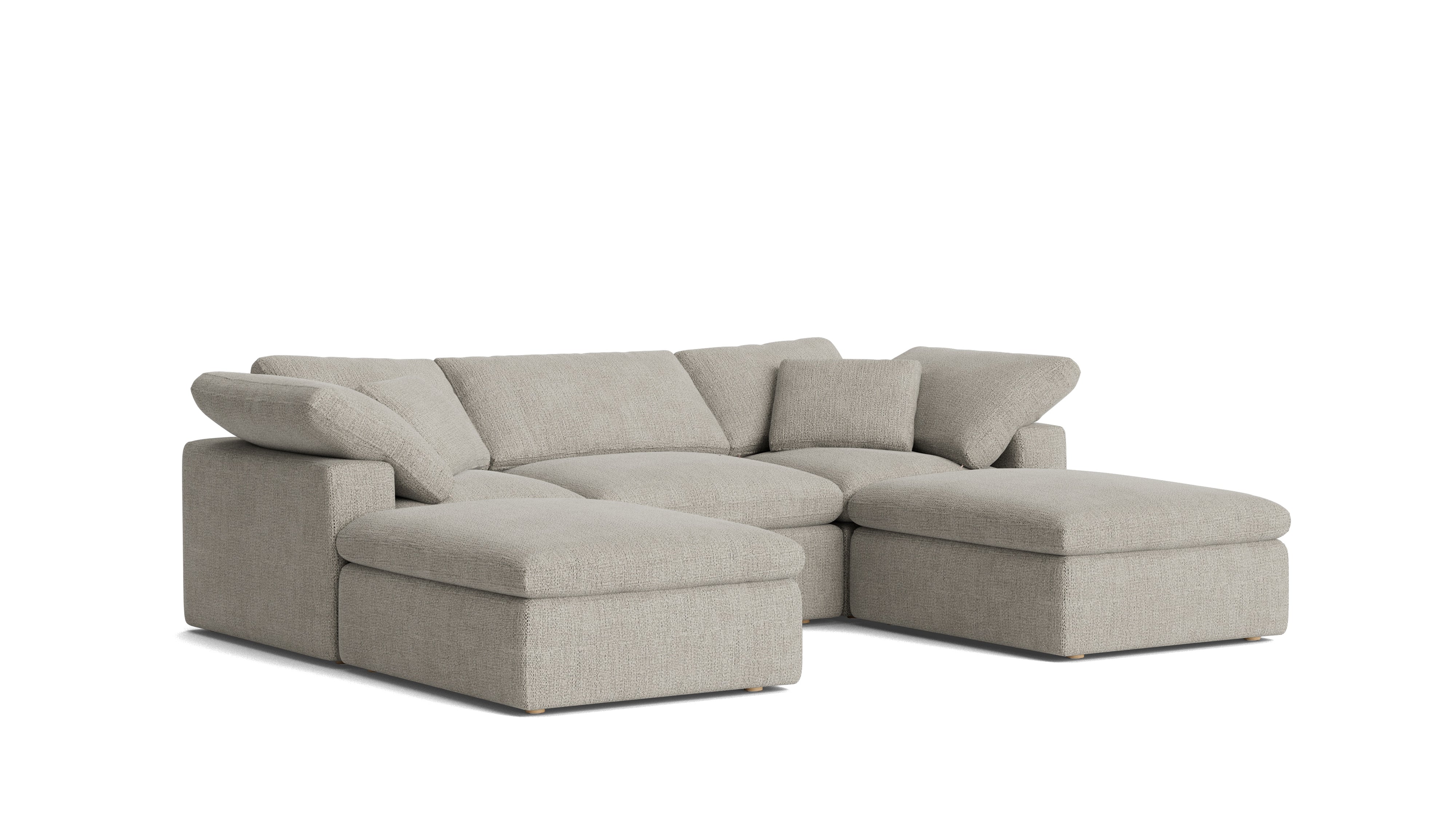Movie Night™ 5 - Piece Modular U - Shaped Sectional, Standard, Oatmeal - Sundays CompanySEC-YJ-916-007