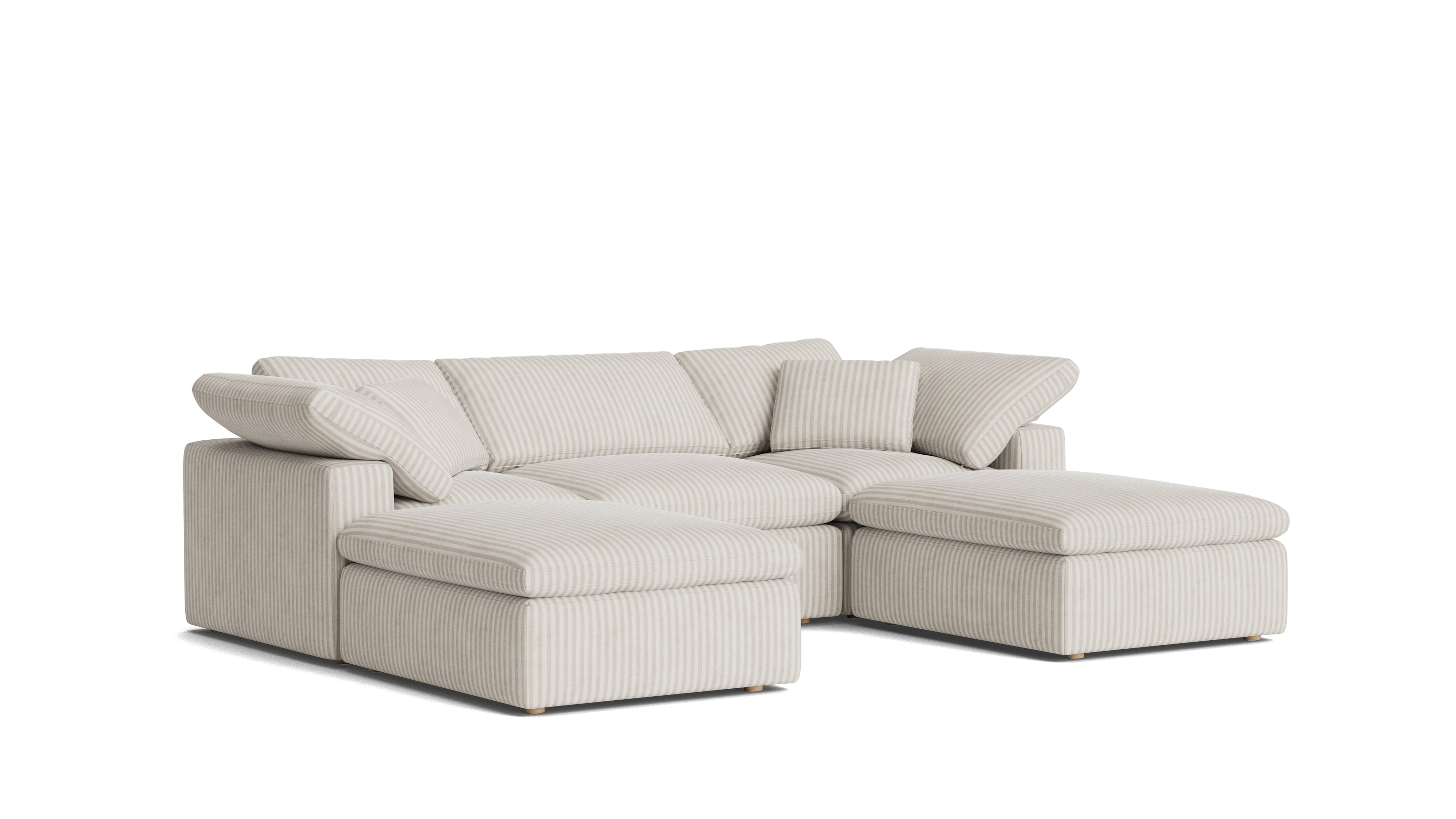 Movie Night™ 5 - Piece Modular U - Shaped Sectional, Standard, Newport Stripe - Sundays CompanySEC-YJ-916-011