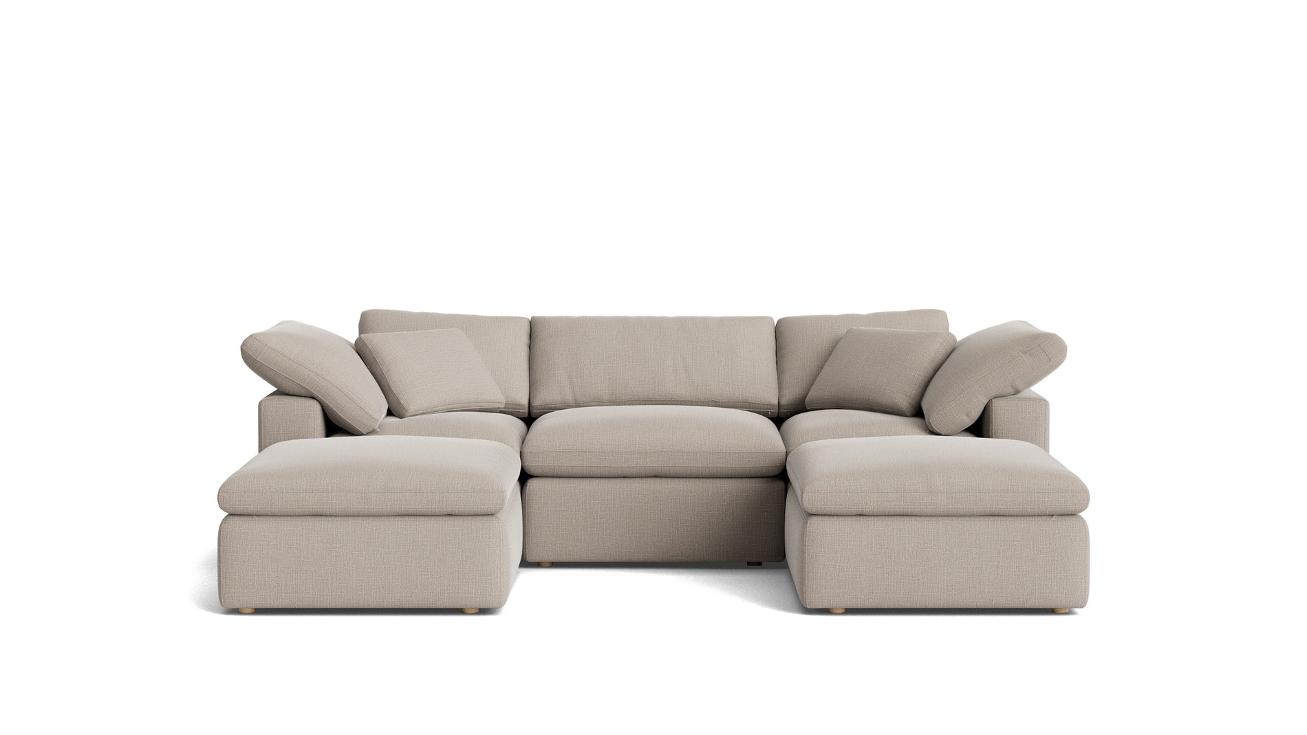 Movie Night™ 5-Piece Modular U-Shaped Sectional, Standard, Light Pebble_image