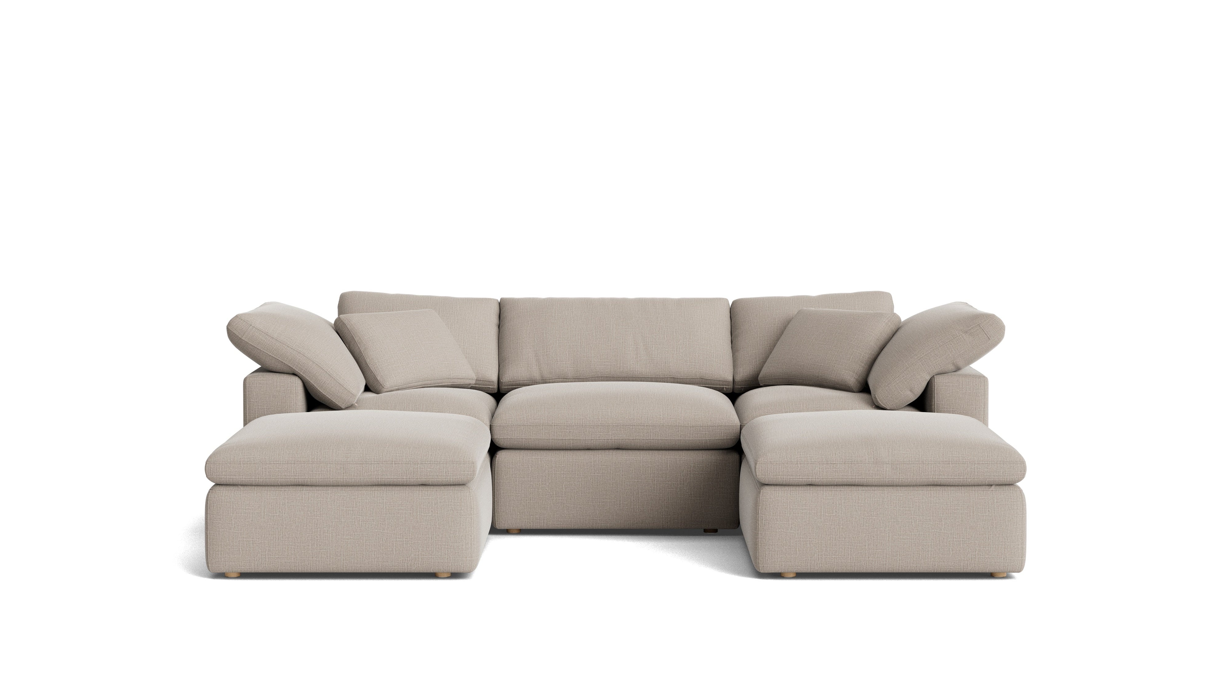 Movie Night™ 5-Piece Modular U-Shaped Sectional, Standard, Light Pebble