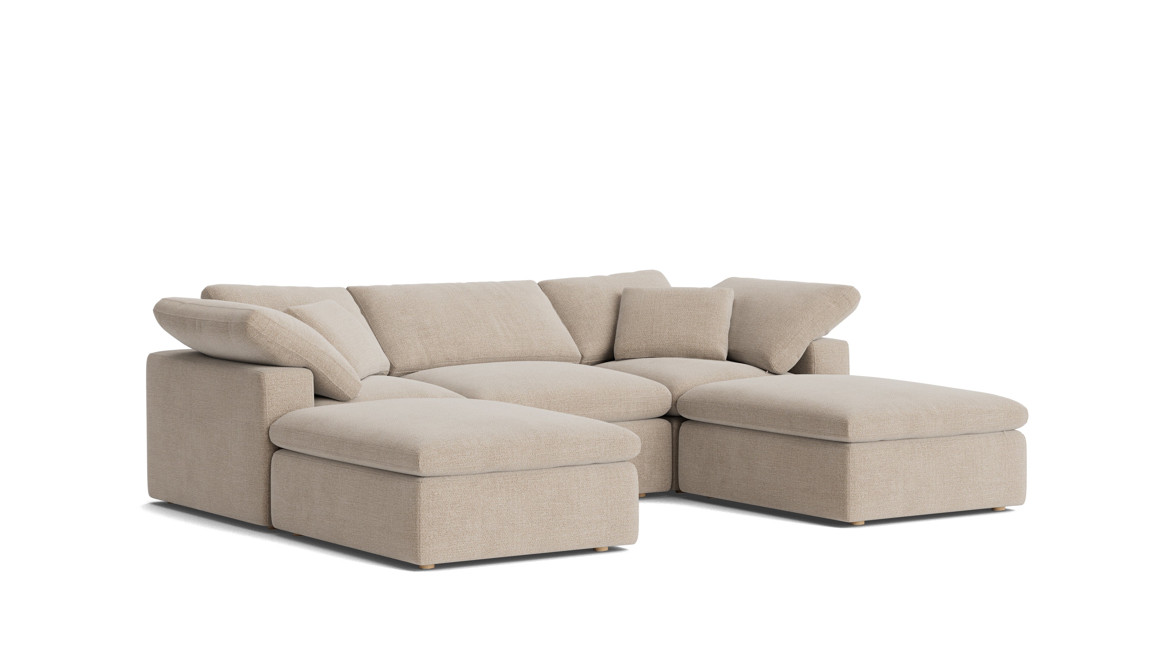 Movie Night™ 5 - Piece Modular U - Shaped Sectional, Standard, Champagne - Sundays CompanySEC-YJ-916-041